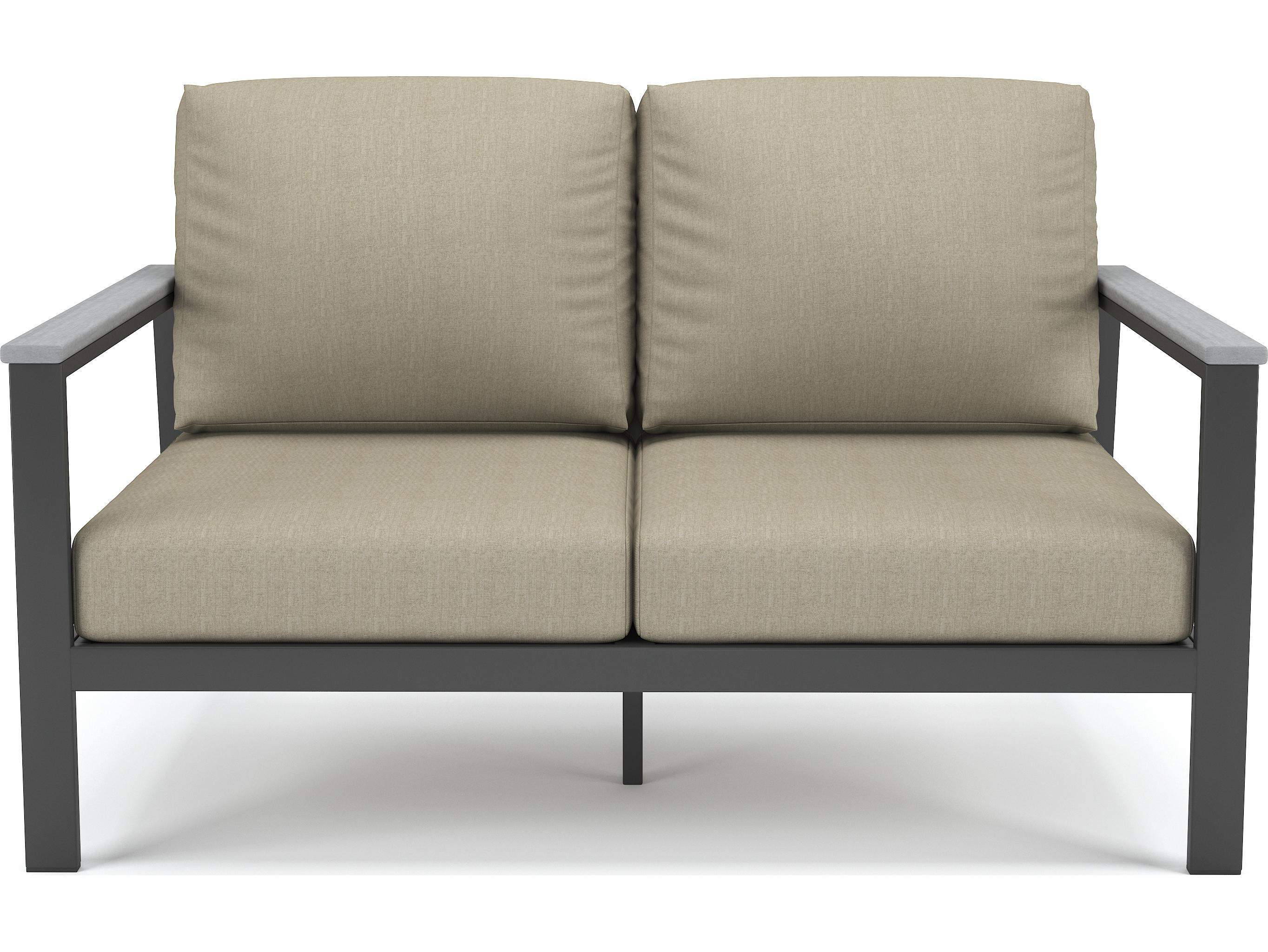 Forever Patio Hanover Slat Aluminum Loveseat with Polytuf Arm