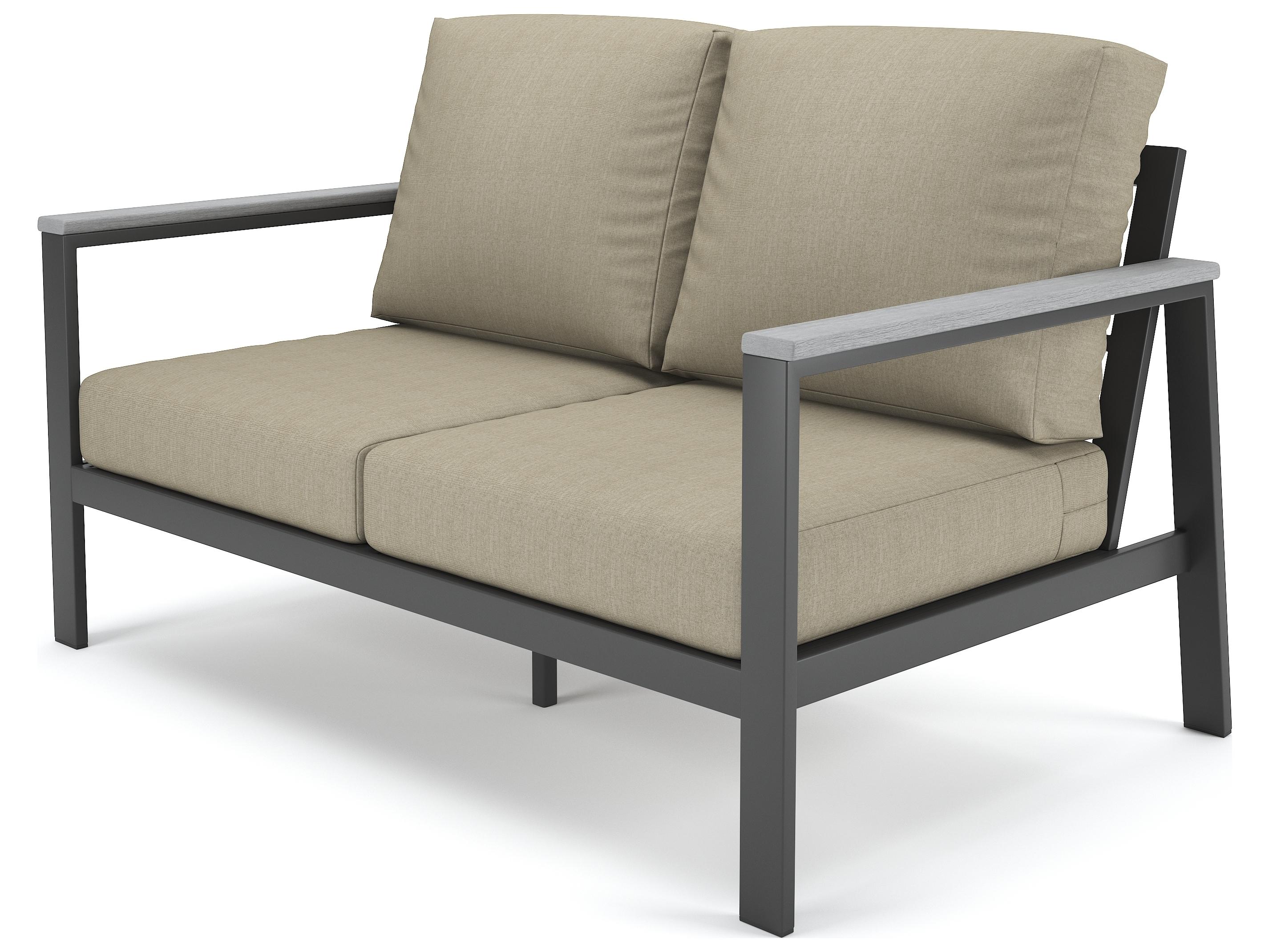 Forever Patio Hanover Slat Aluminum Loveseat with Polytuf Arm