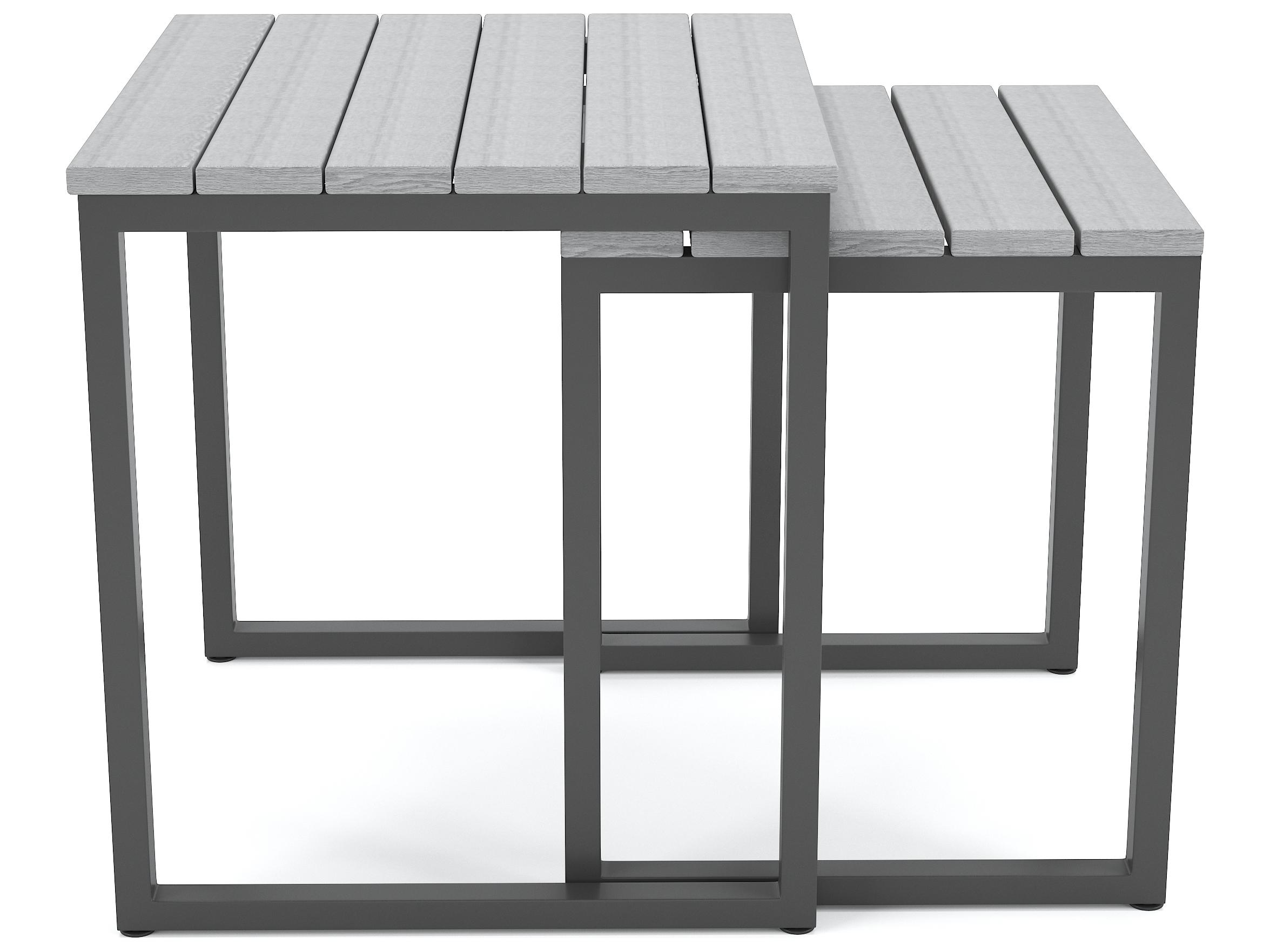Forever Patio Hanover Slat Aluminum Brown Nesting Tables