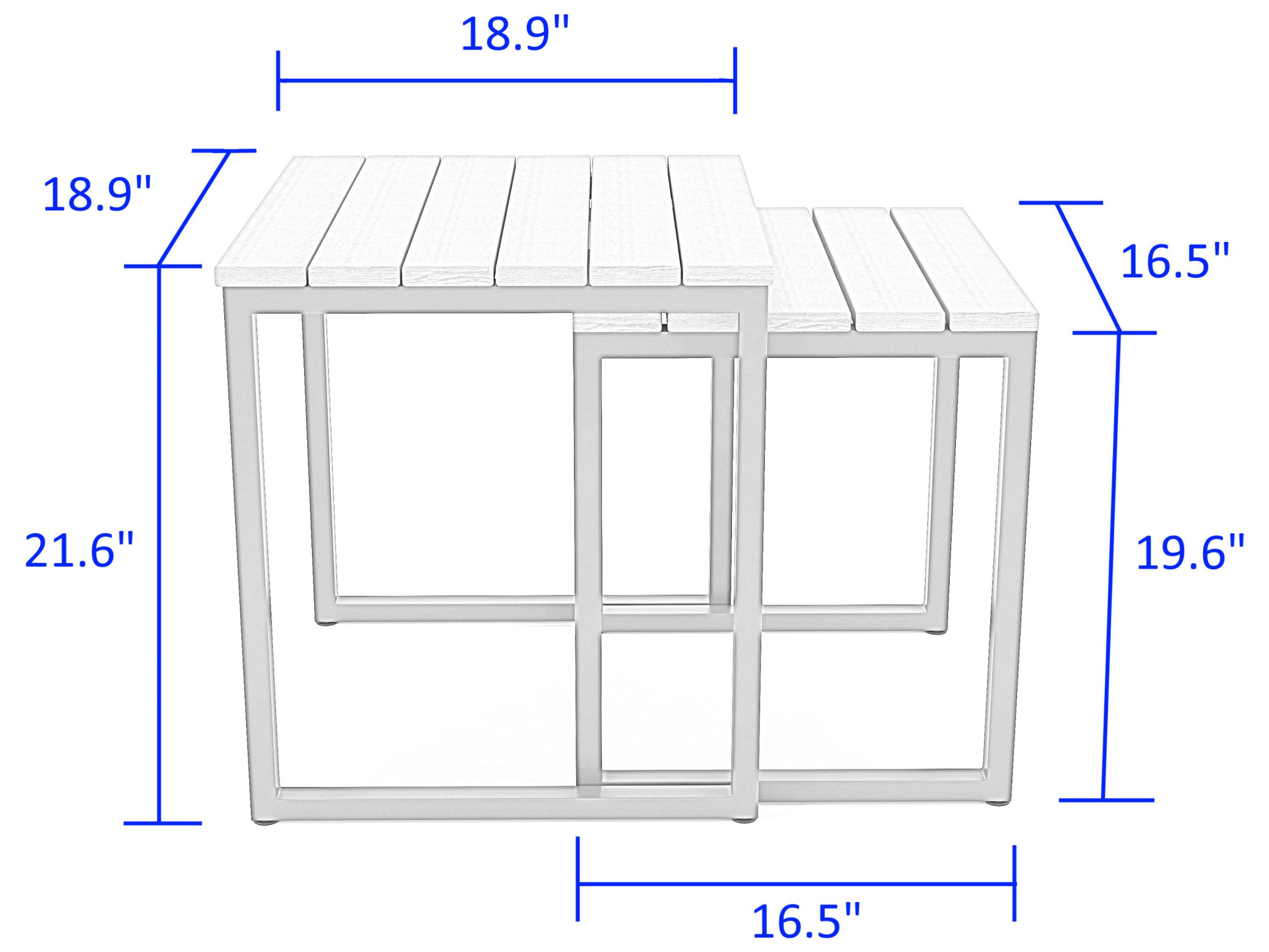 Forever Patio Hanover Slat Aluminum Brown Nesting Tables