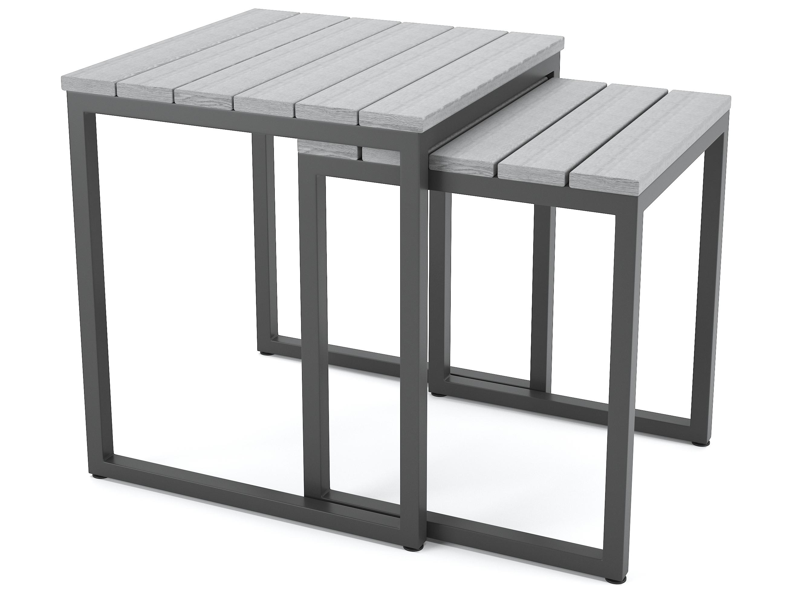 Forever Patio Hanover Slat Aluminum Brown Nesting Tables