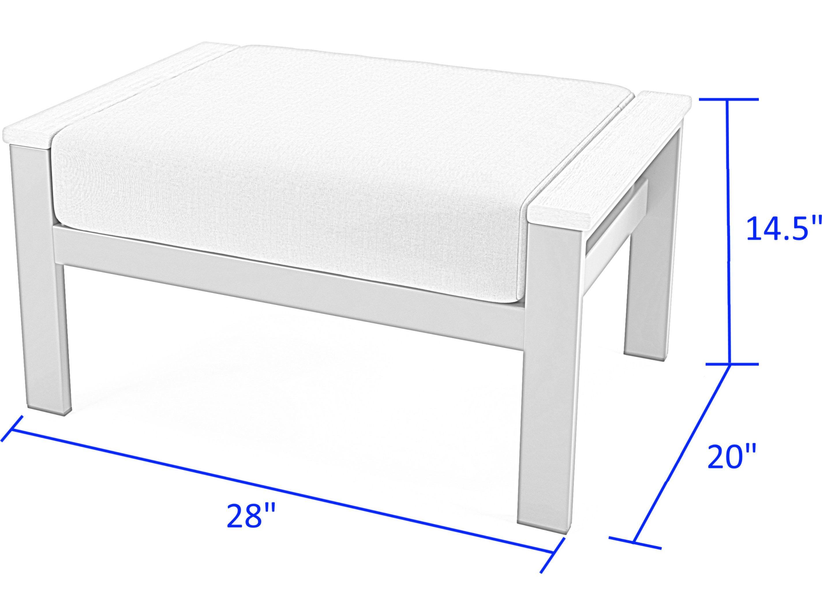 Forever Patio Hanover Slat Aluminum Gray Ottoman with PolyTuf Arm