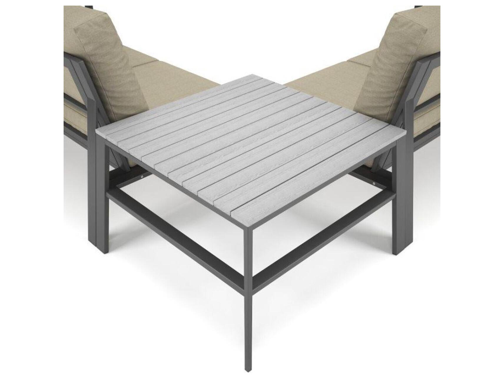 Forever Patio Hanover Slat Aluminum Nesting Sectional Corner Table