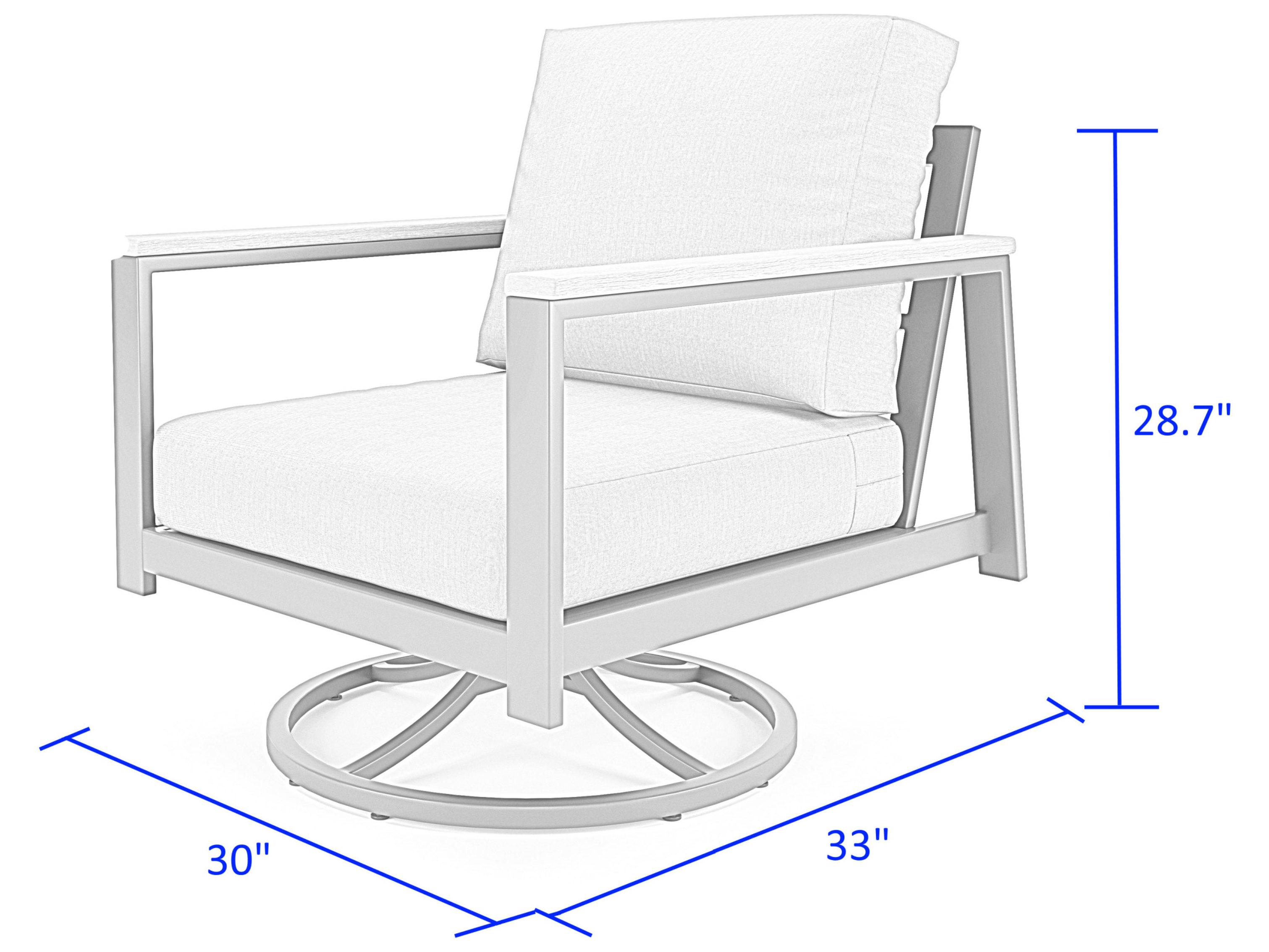 Forever Patio Hanover Slat Aluminum Swivel Rocker Lounge Chair with Polytuf Arm