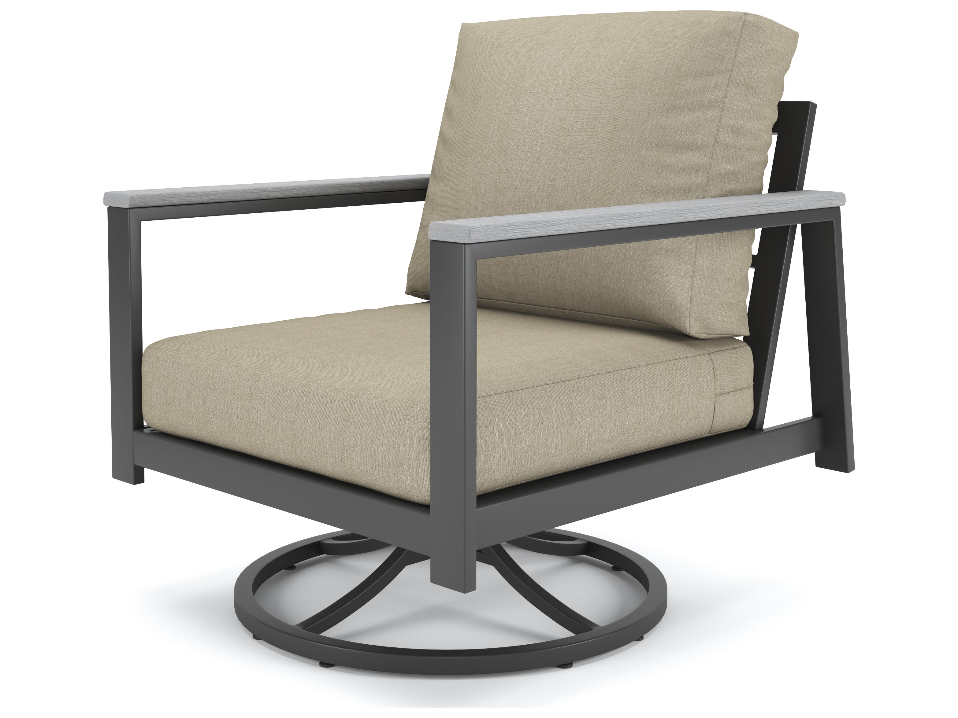 Forever Patio Hanover Slat Aluminum Swivel Rocker Lounge Chair with Polytuf Arm