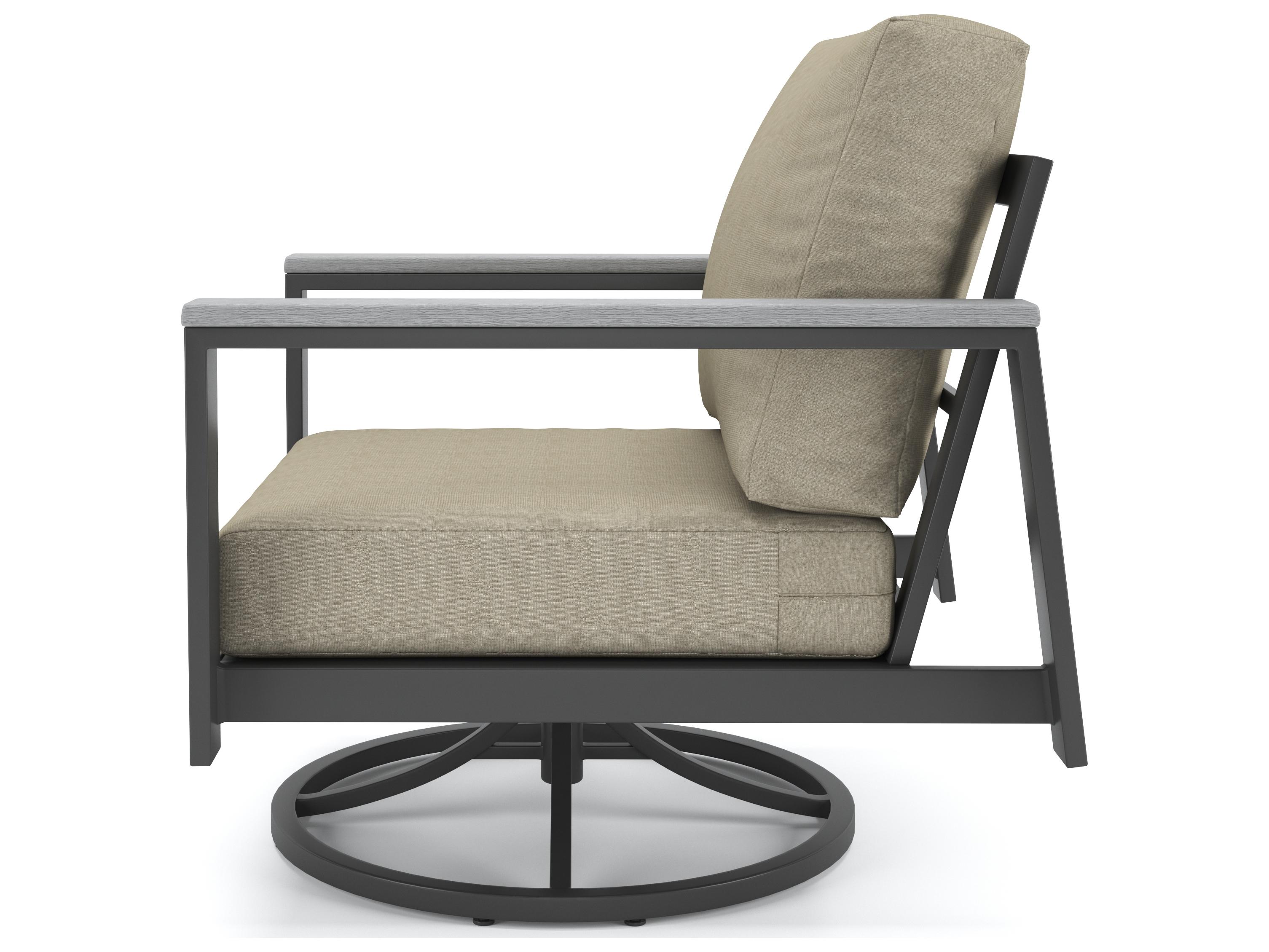 Forever Patio Hanover Slat Aluminum Swivel Rocker Lounge Chair with Polytuf Arm