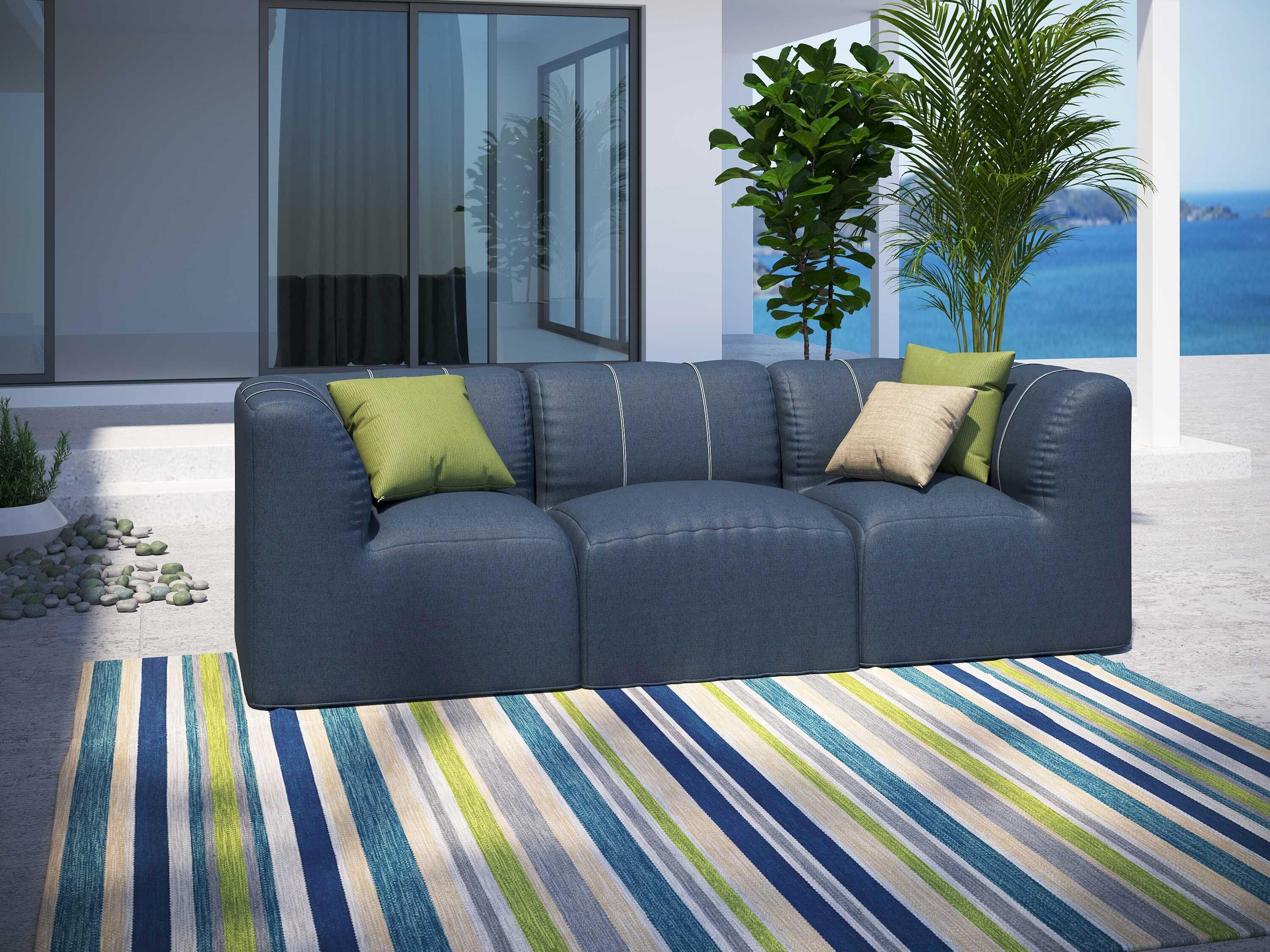 Forever Patio Murano Teak Poly 3 Piece Sectional Lounge Set