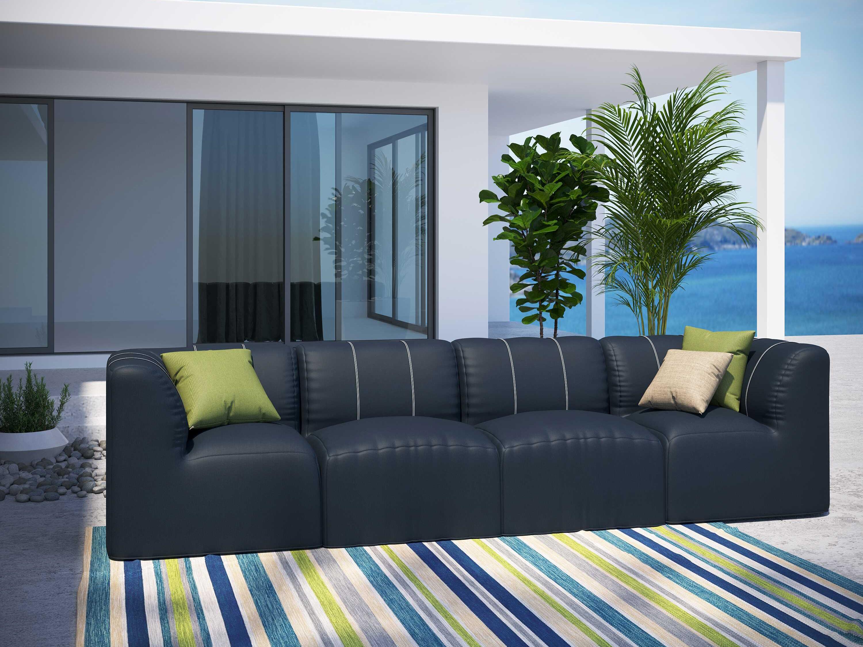 Forever Patio Murano Teak Poly 4 Piece Sectional Lounge Set