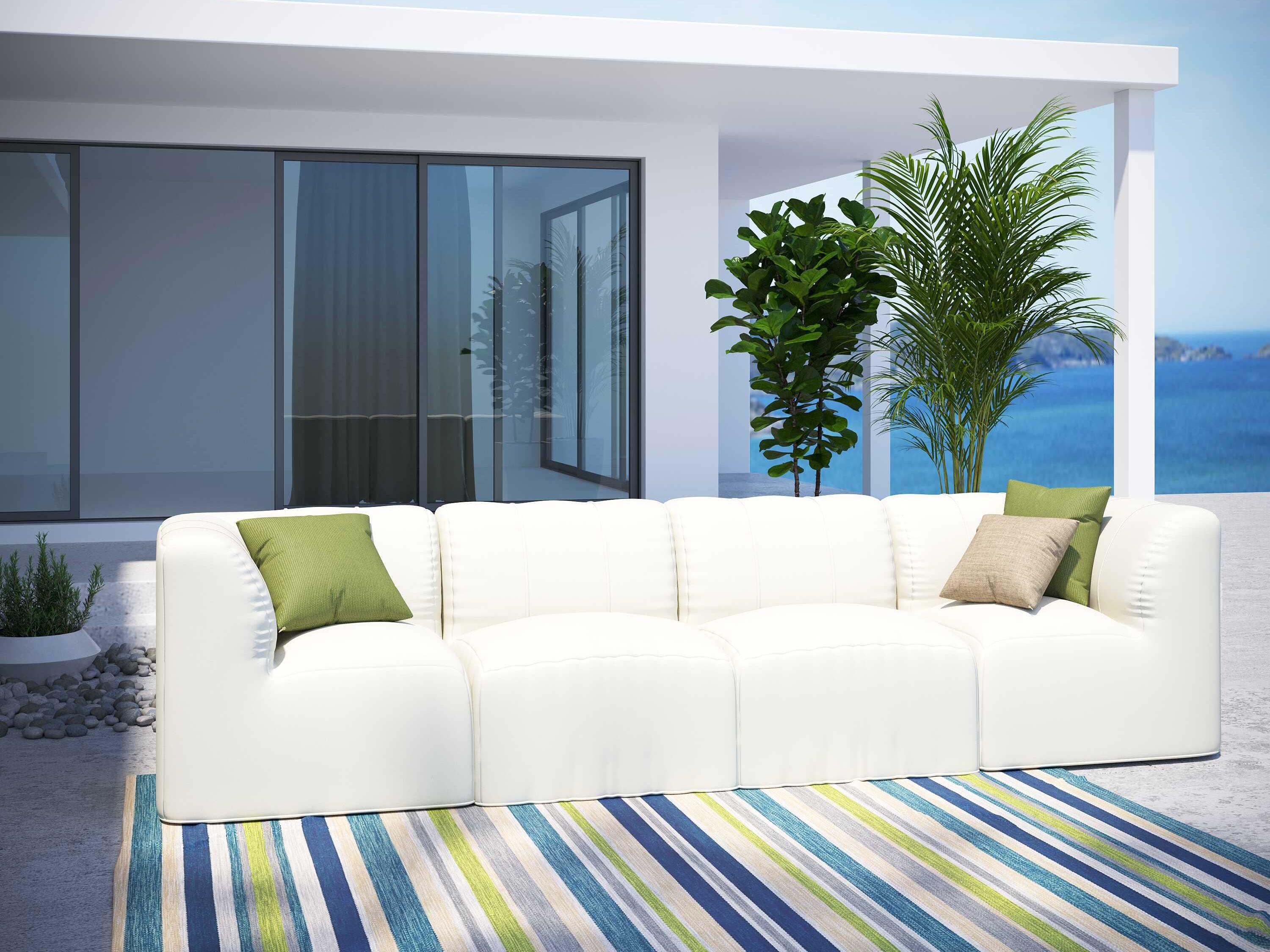 Forever Patio Murano Teak Poly 4 Piece Sectional Lounge Set