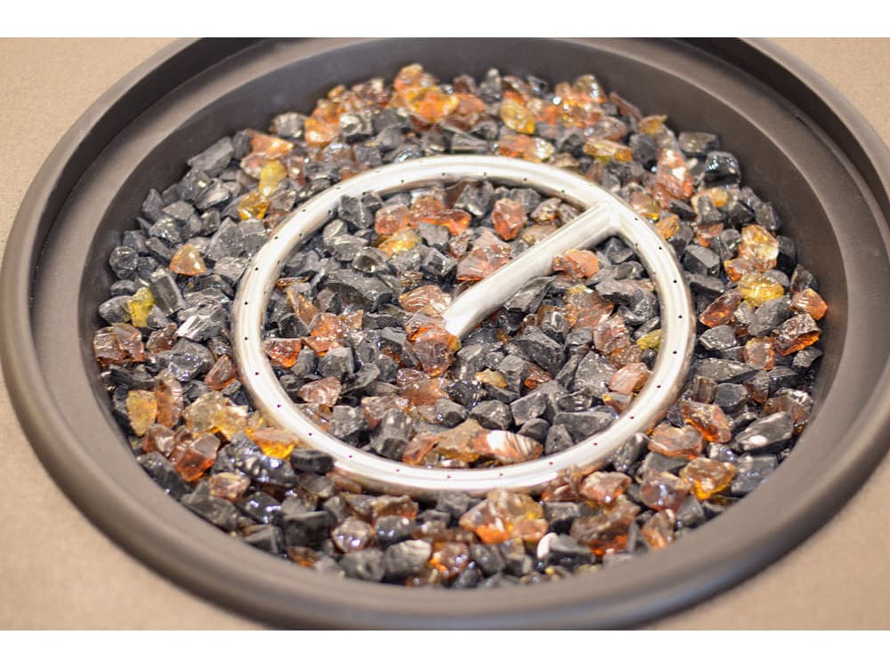 Forever Patio Universal Aluminum Black Round Fire Pit Table with Cal Sil Top