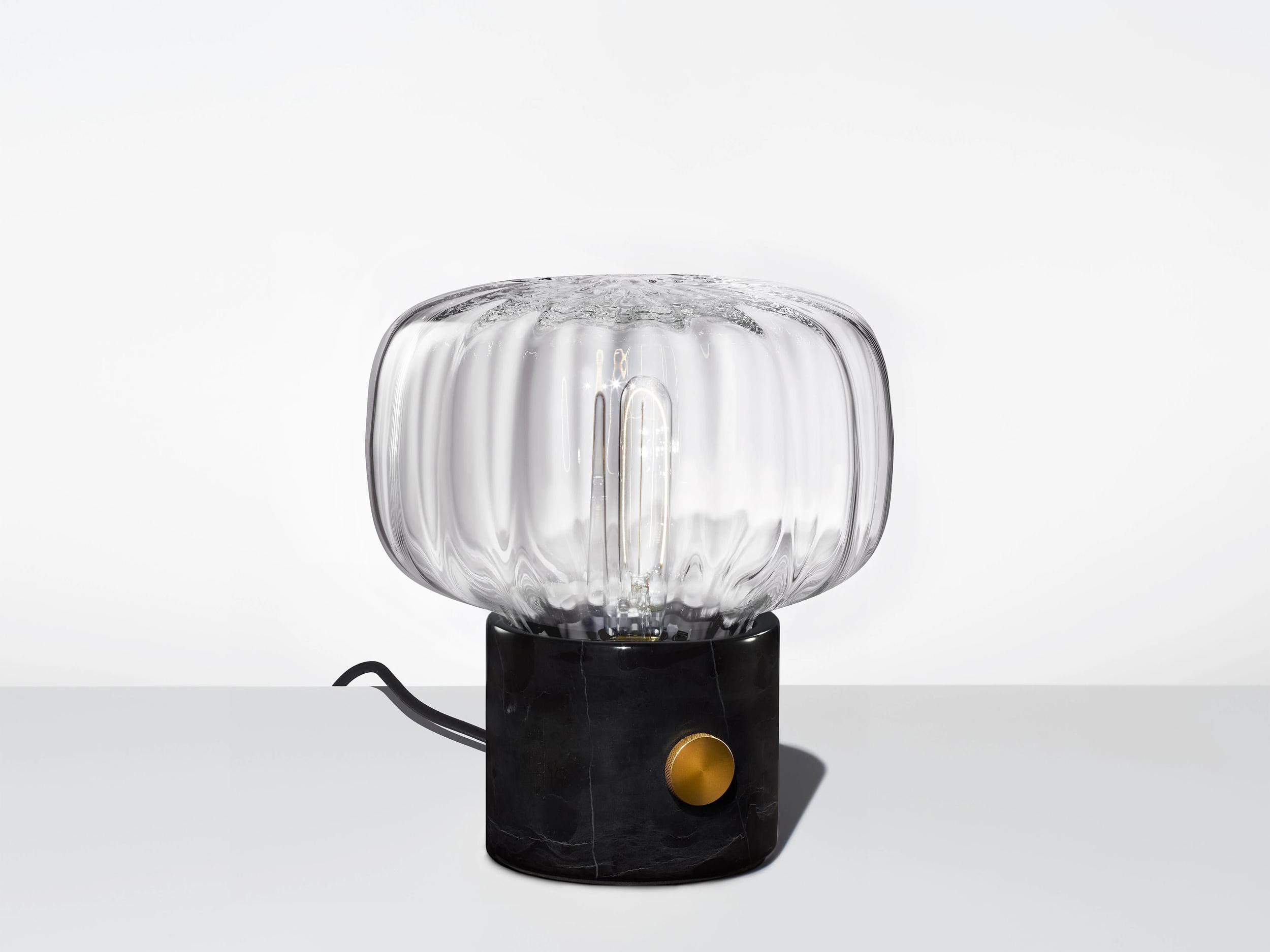 Niche Ionic Crystal Optique Black Marble Table Lamp