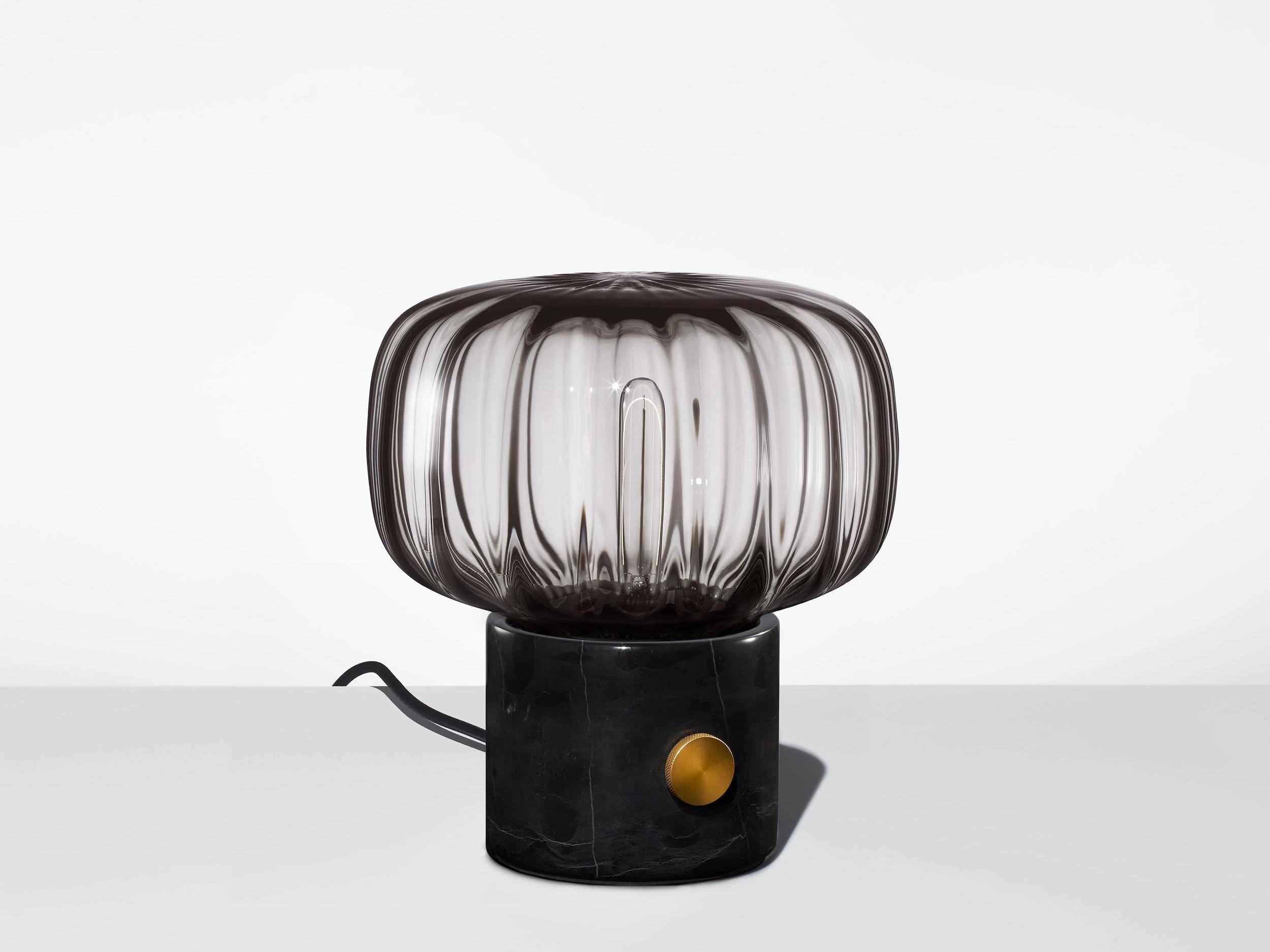 Niche Ionic Gray Optique Black Marble Table Lamp