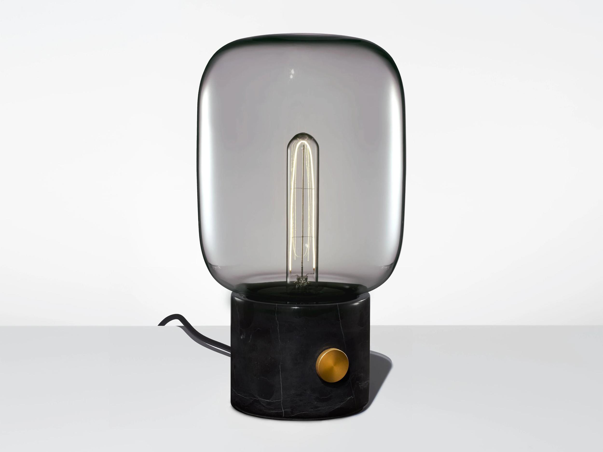 Niche Ionic Gray Black Marble Table Lamp