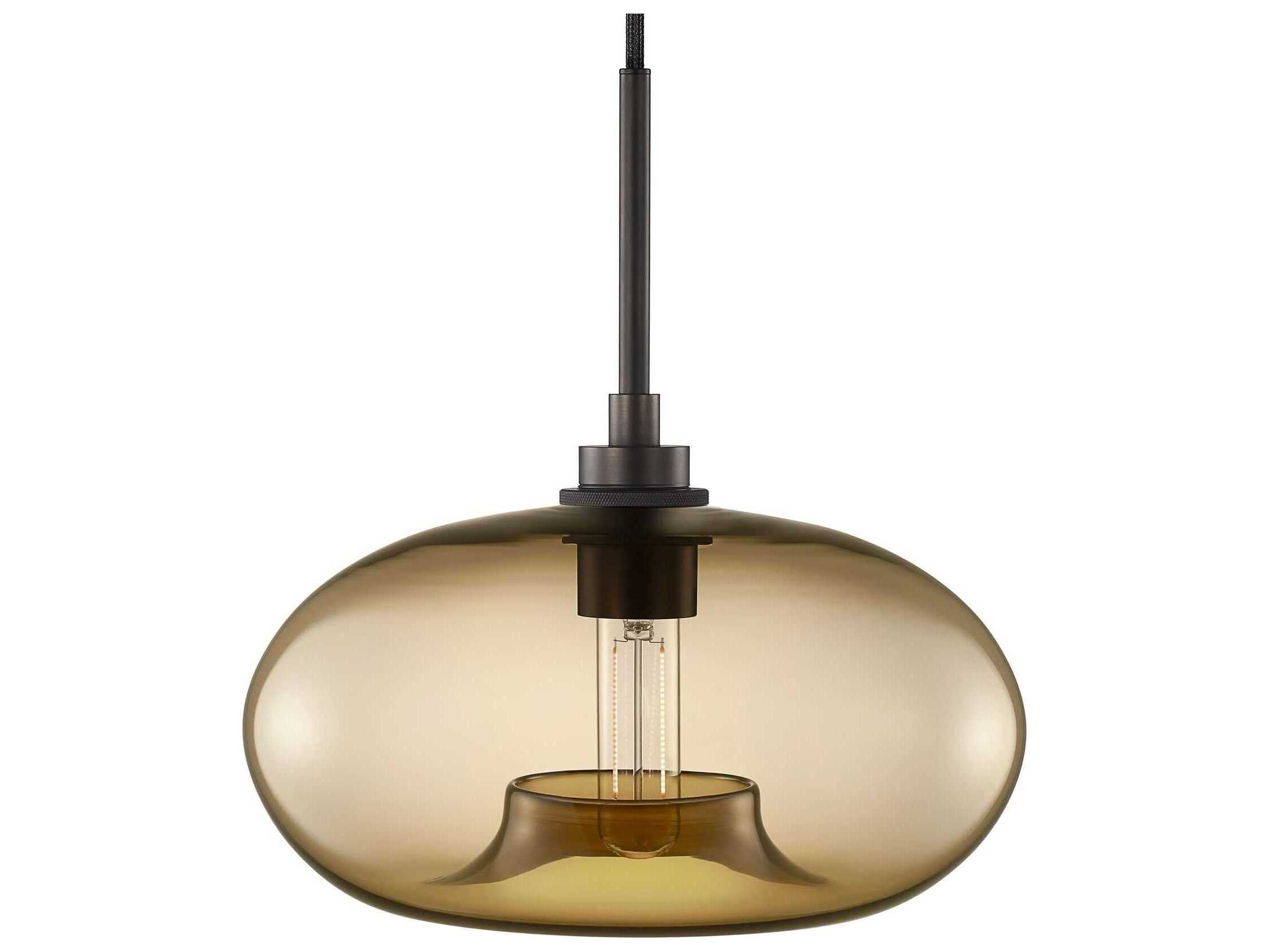 Niche Silica Aurora 1-Light Smoke Yellow Round Mini Pendant