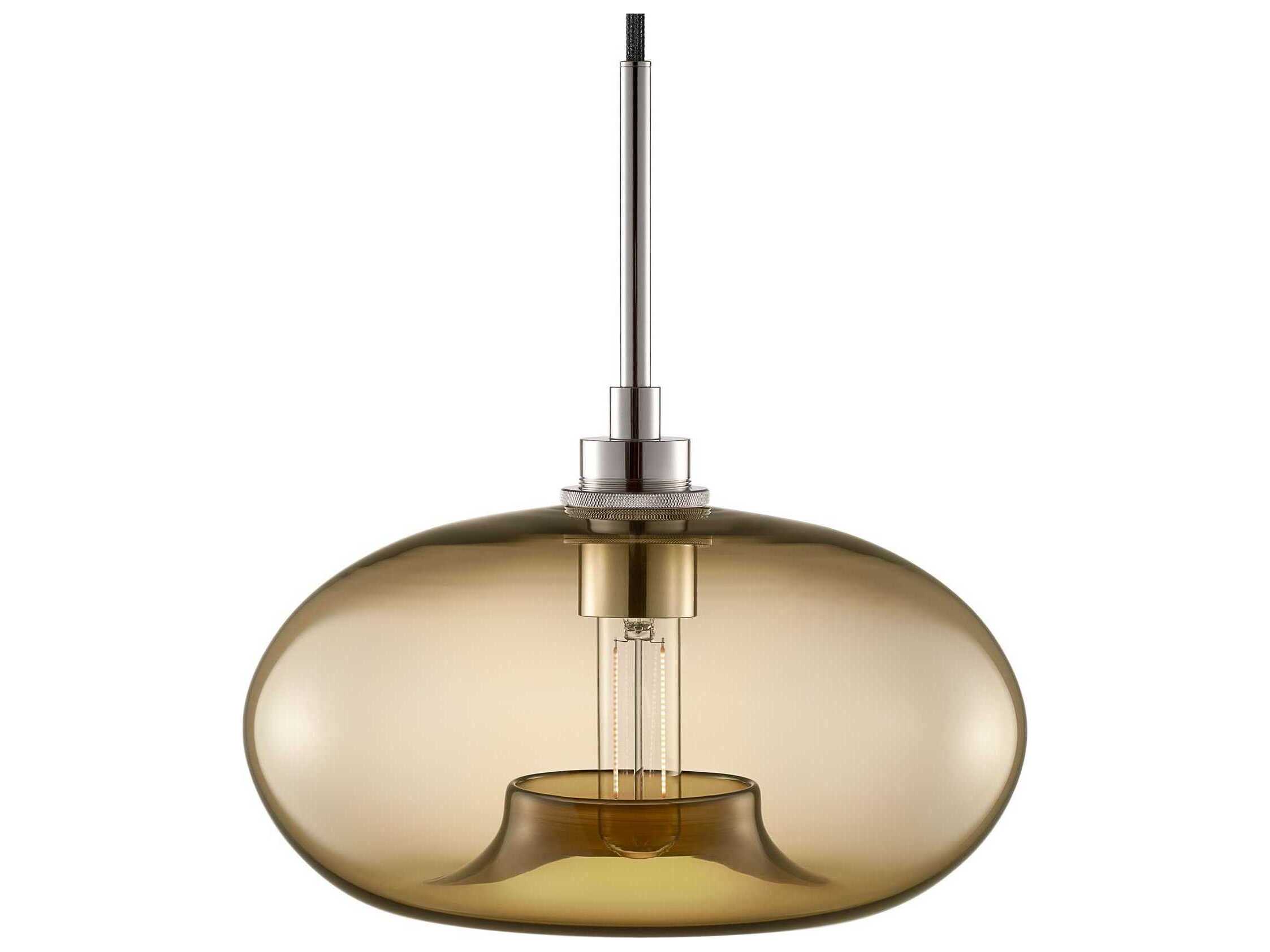 Niche Silica Aurora 1-Light Smoke Yellow Round Mini Pendant
