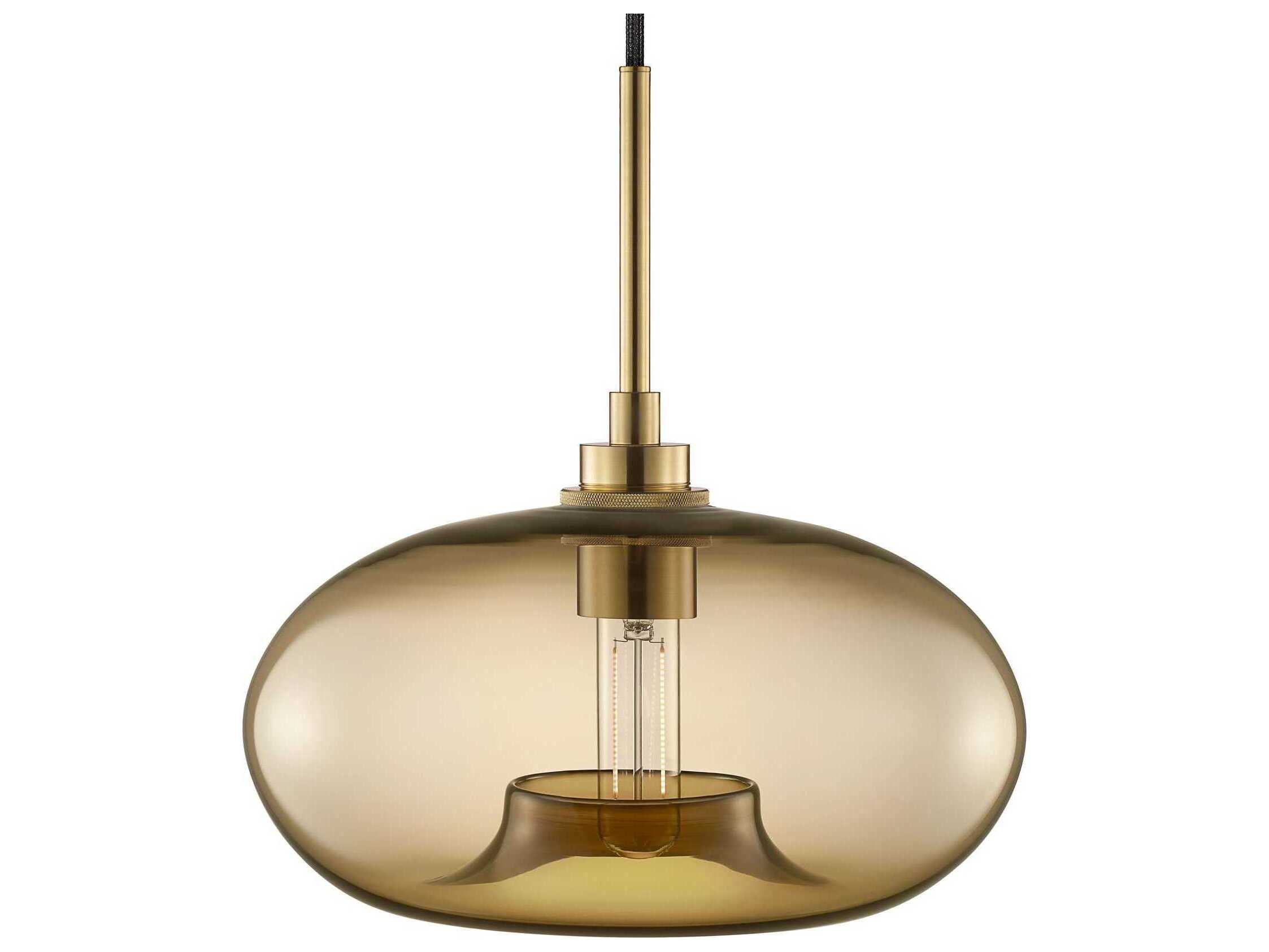 Niche Silica Aurora 1-Light Smoke Yellow Round Mini Pendant