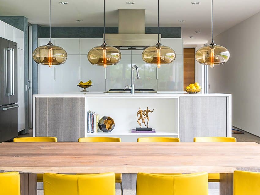 Niche Silica Aurora 1-Light Smoke Yellow Round Mini Pendant