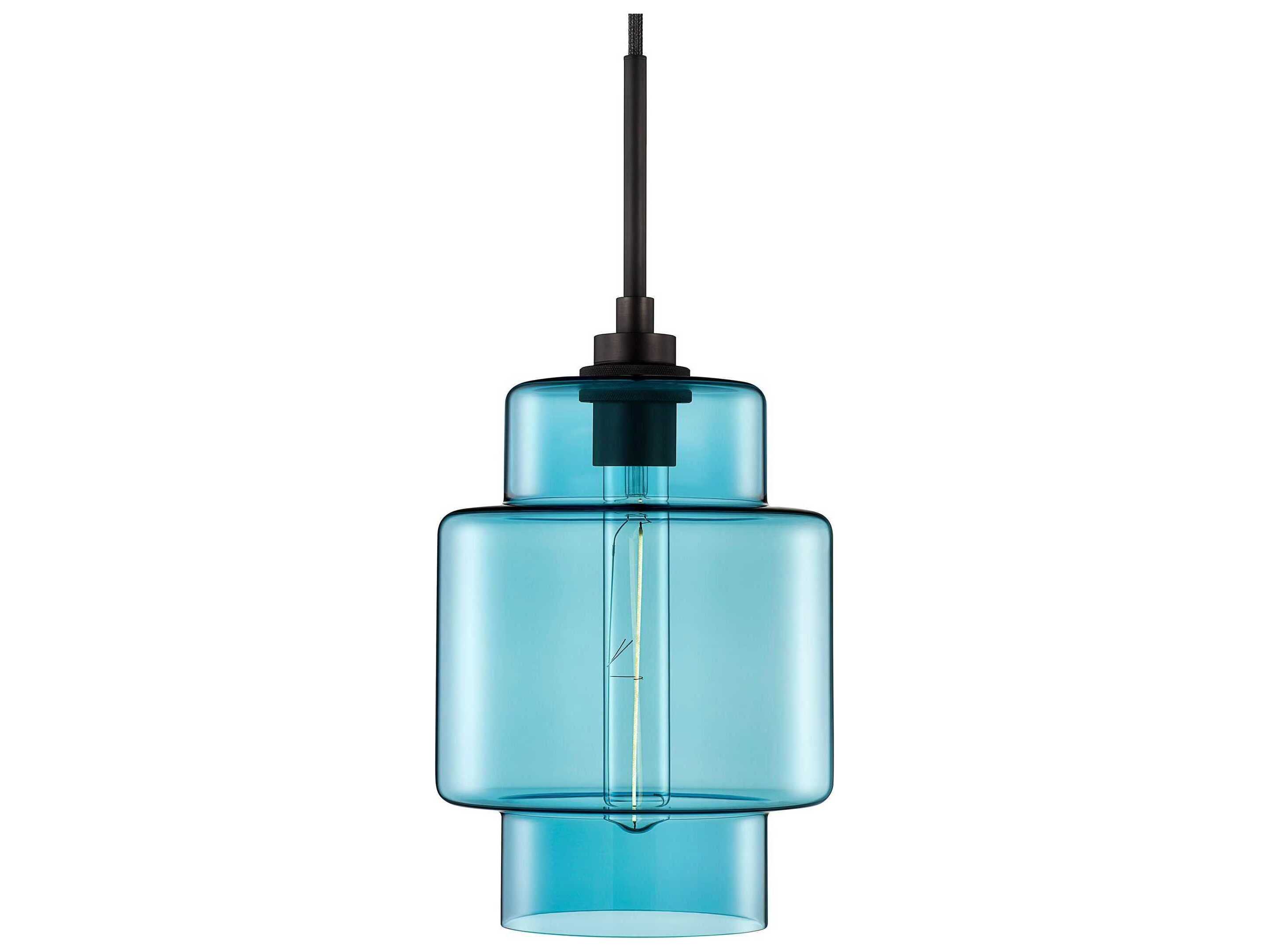 Niche Crystalline Axia 1-Light Condesa Blue Tiered Mini Pendant