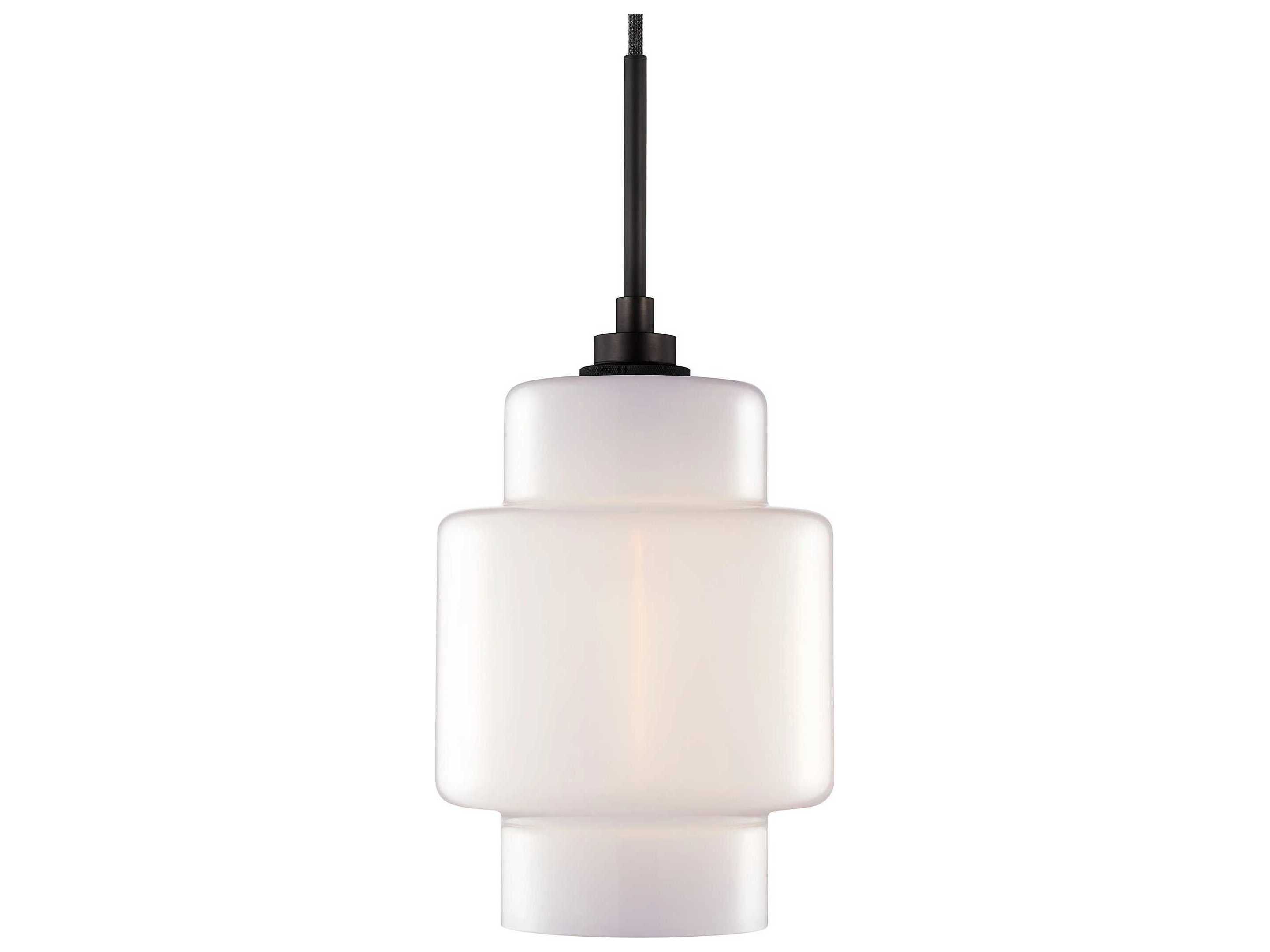 Niche Crystalline Axia 1-Light Opaline White Tiered Mini Pendant