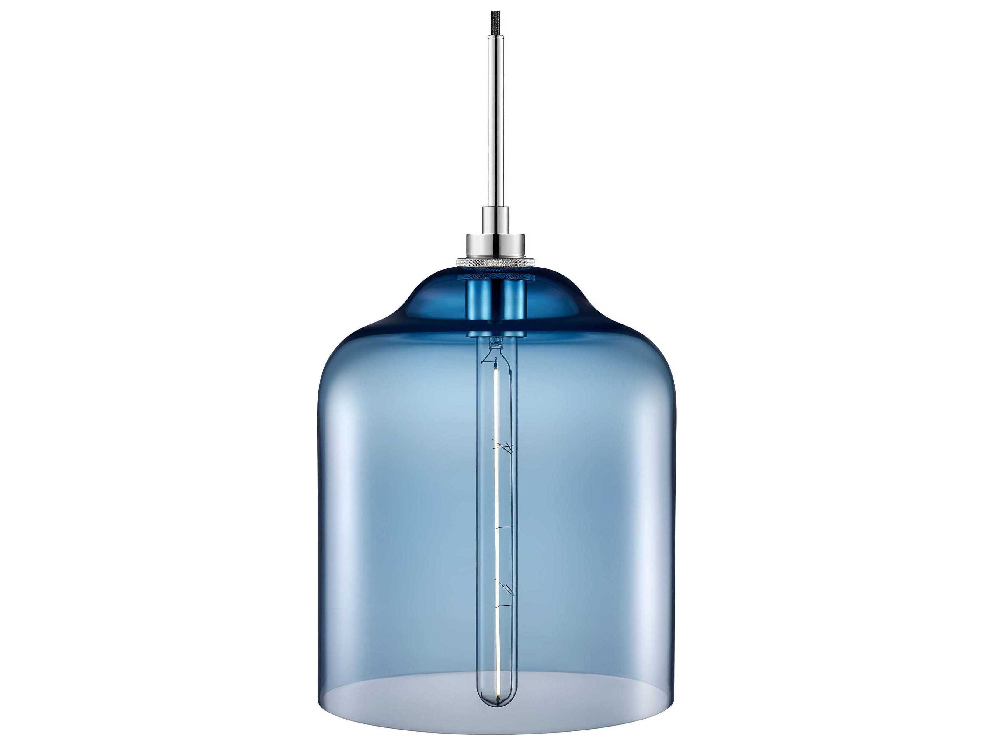 Niche Silica Bell Jar 1-Light Sapphire Blue Mini Pendant