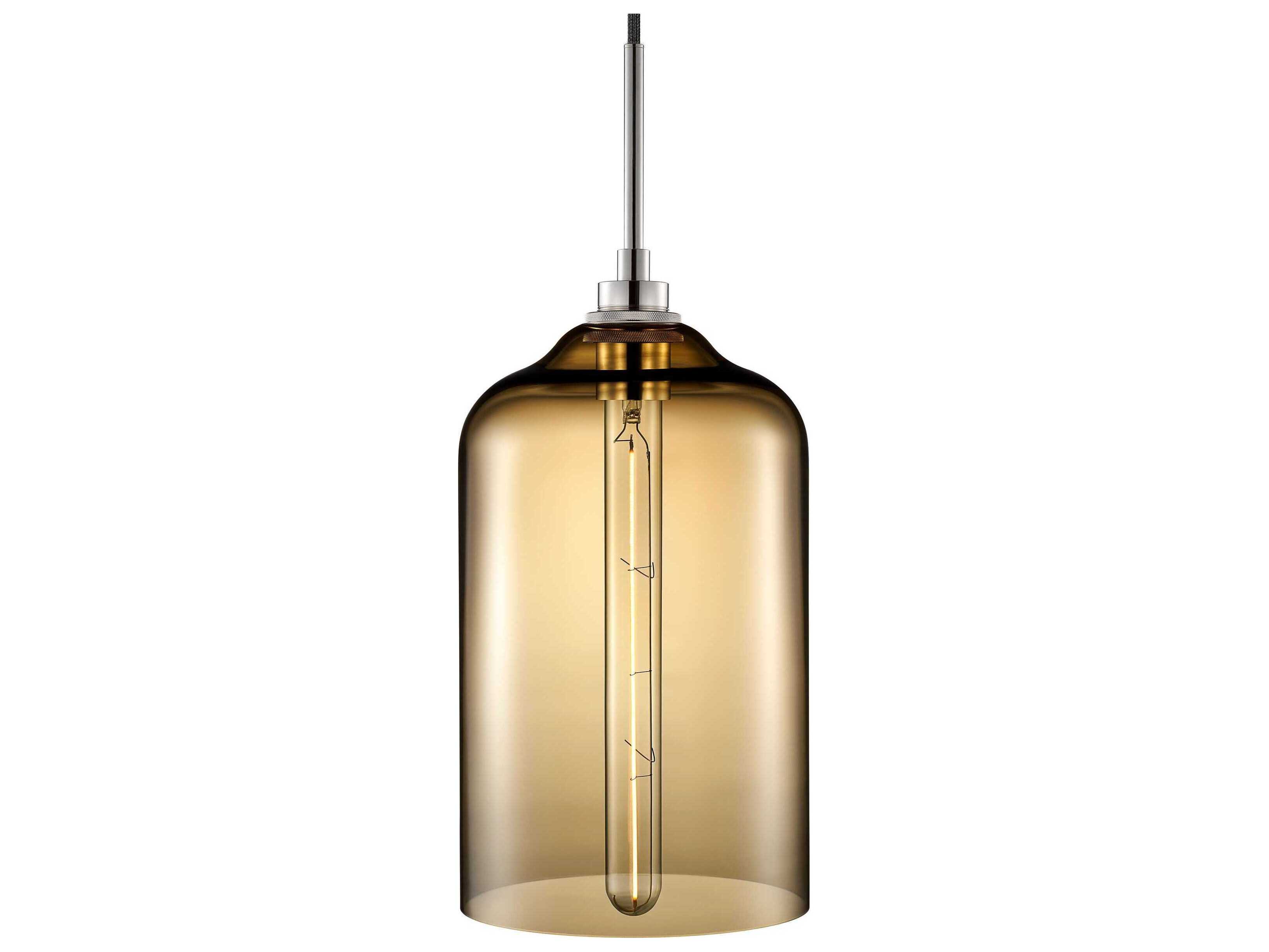 Niche Silica Bella 1-Light Smoke Yellow Bell Mini Pendant