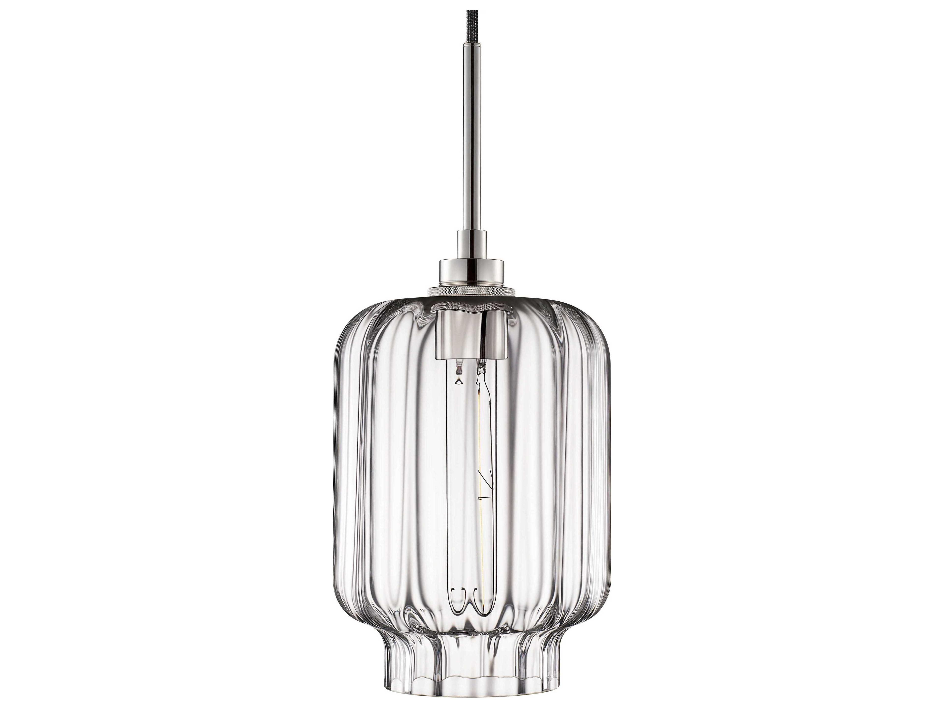 Niche Crystalline Calla 1-Light Clear Optique Polished Nickel Mini Pendant