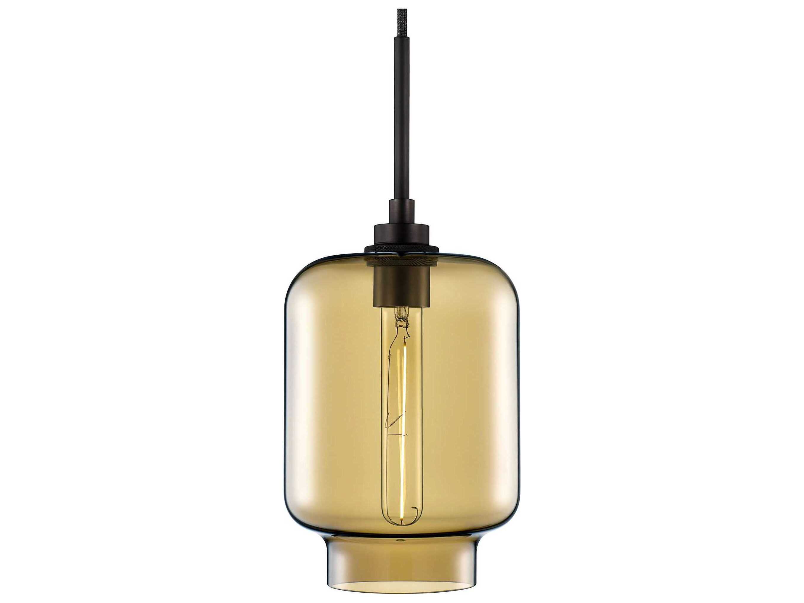 Niche Crystalline Calla 1-Light Smoke Yellow Mini Pendant