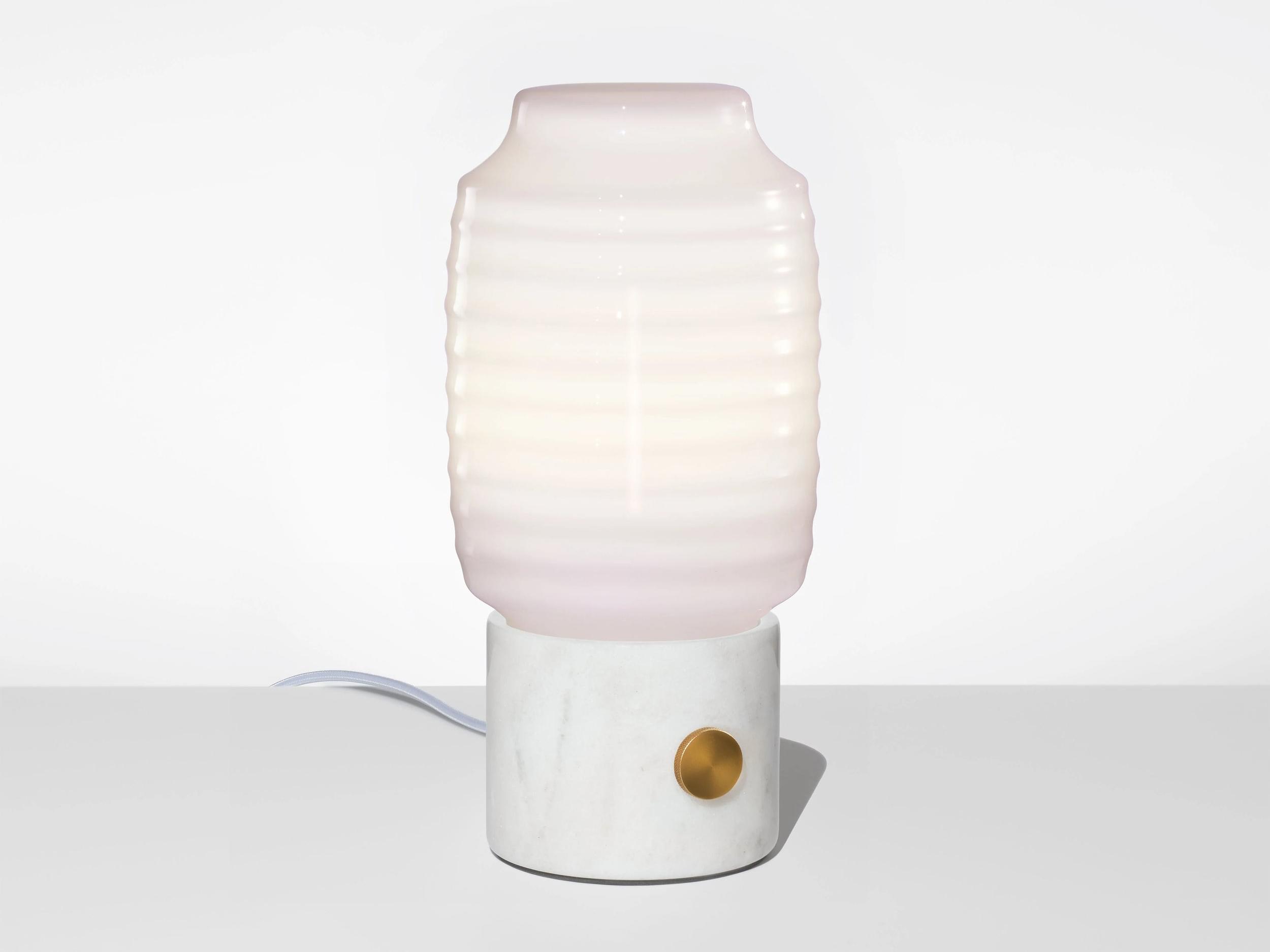 Niche Ionic Chinois Opaline White Marble Table Lamp