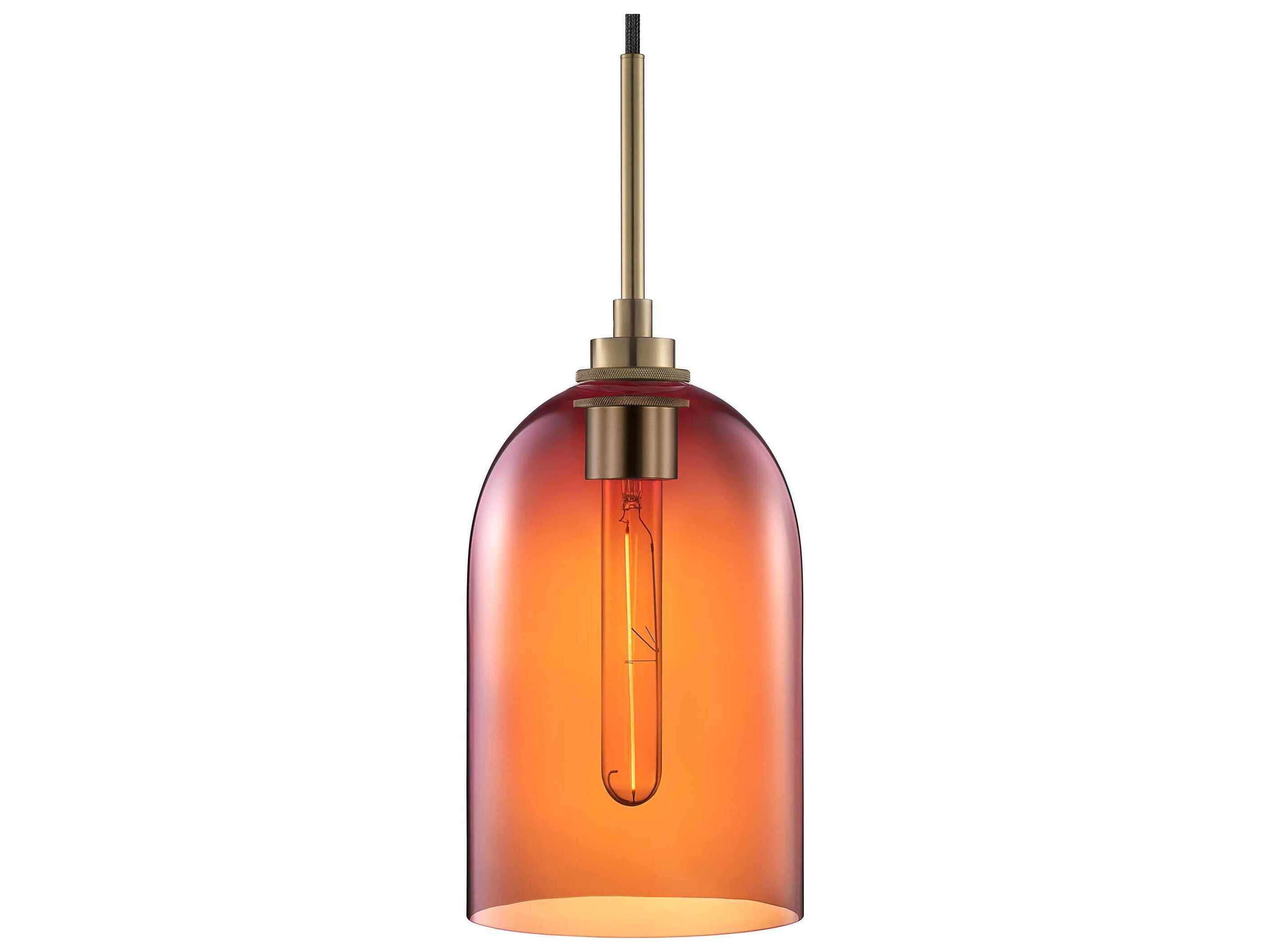 Niche Cloche 1-Light Cardinal Orange Bell Mini Pendant