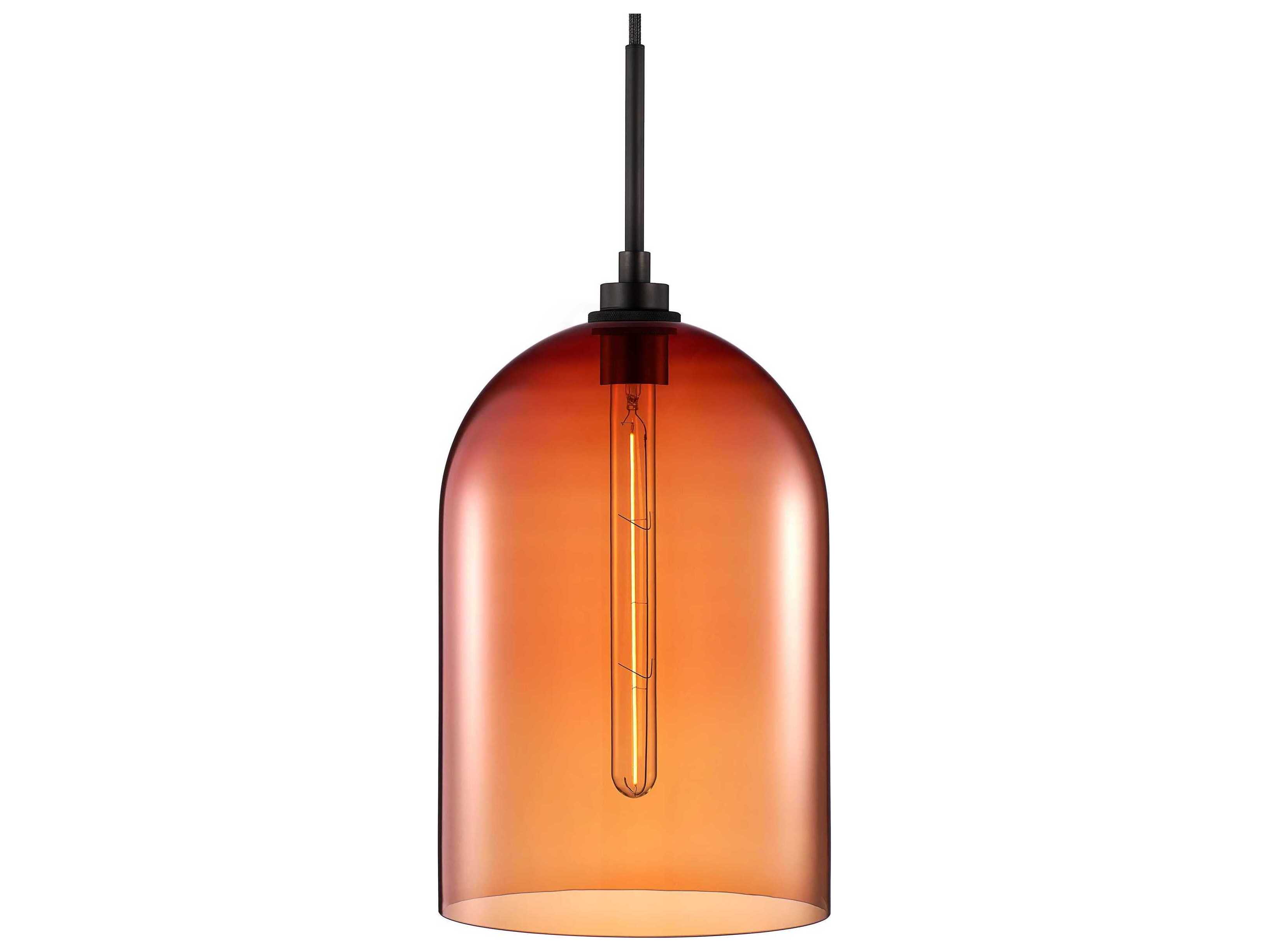 Niche Cloche Grand 1-Light Cardinal Orange Bell Mini Pendant