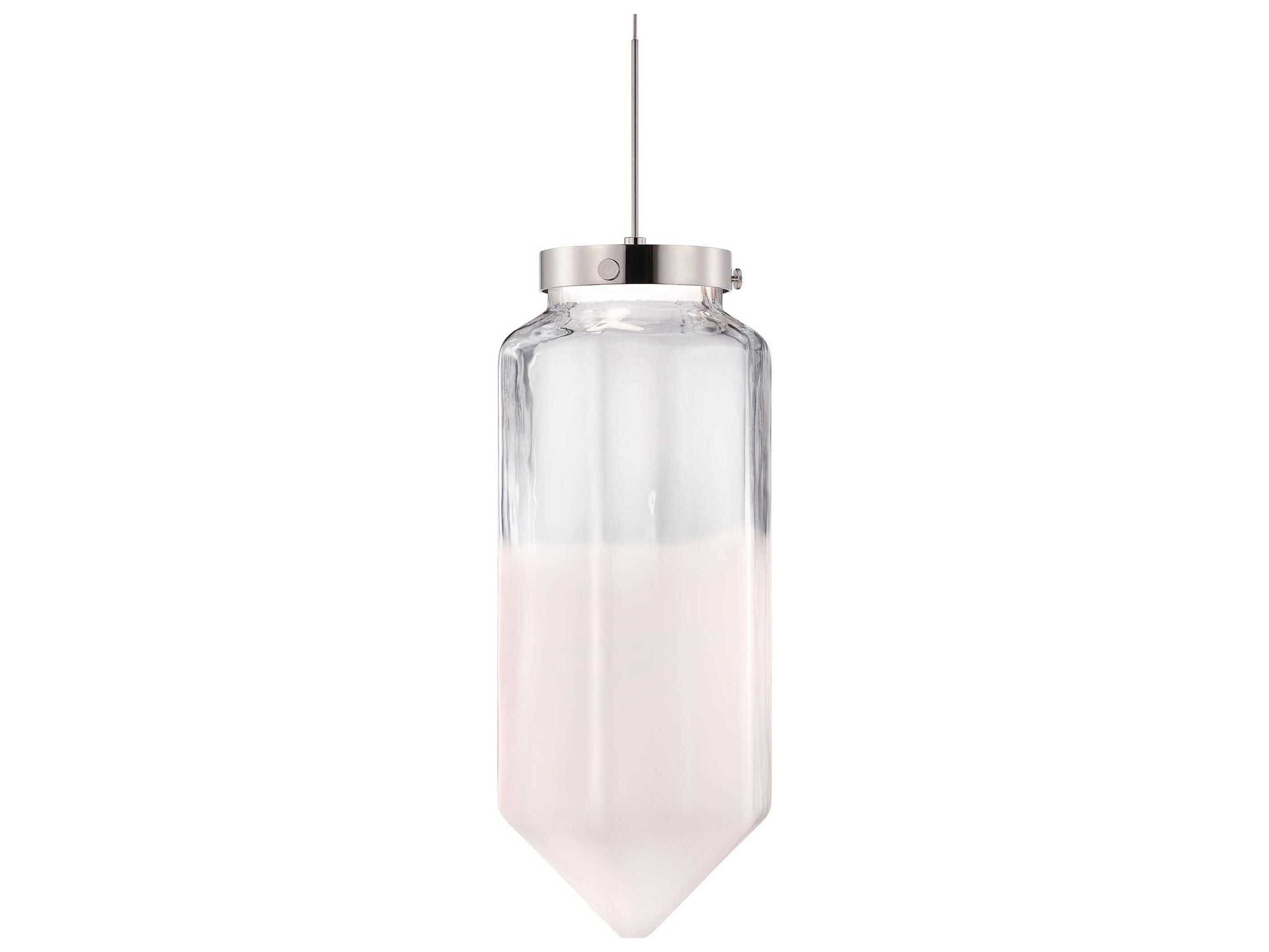 Niche Constellation Facet Grand Opaline Clear White Cylinder Mini Pendant