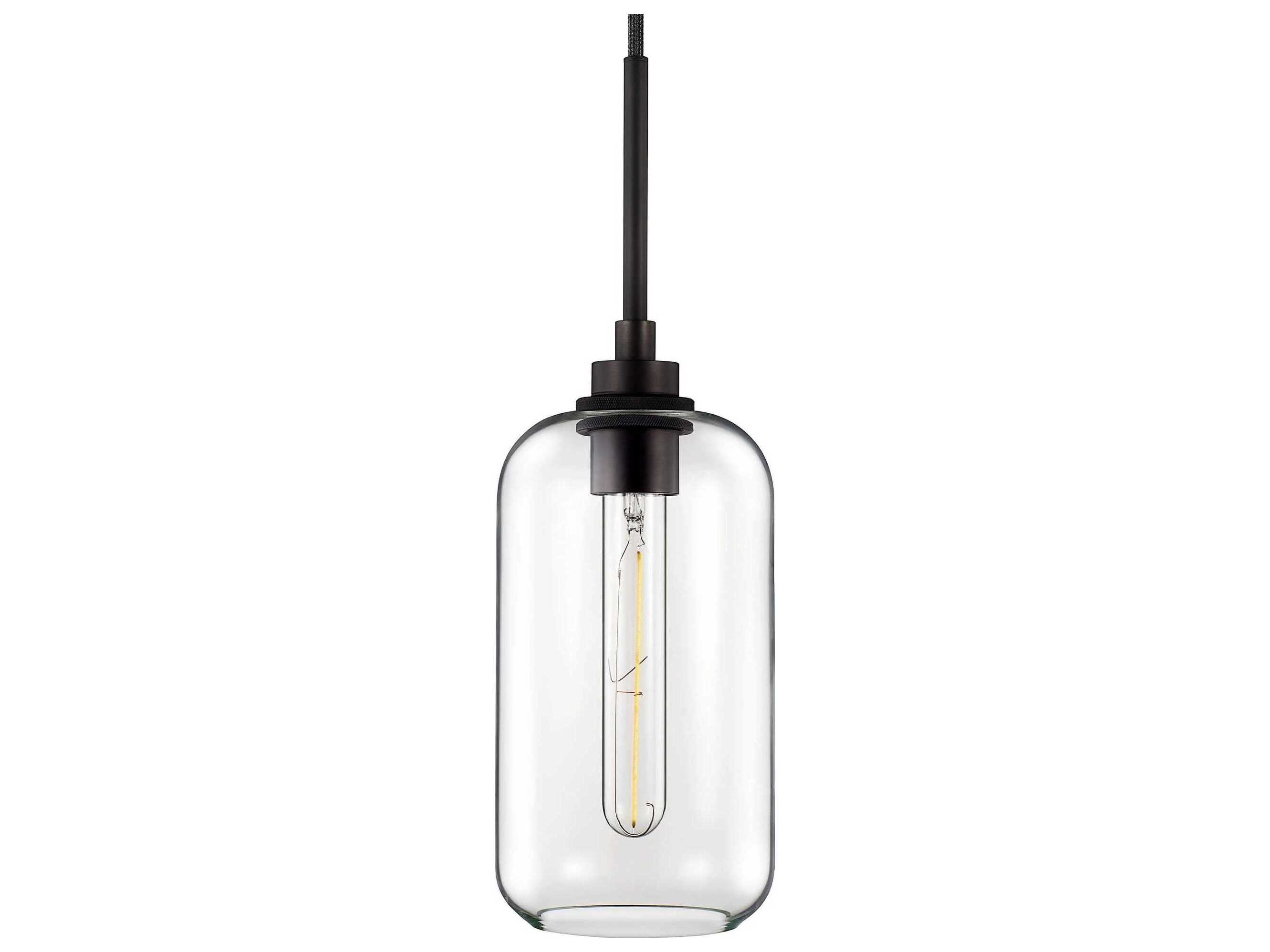 Niche Helio 1-Light Clear Cylinder Mini Pendant
