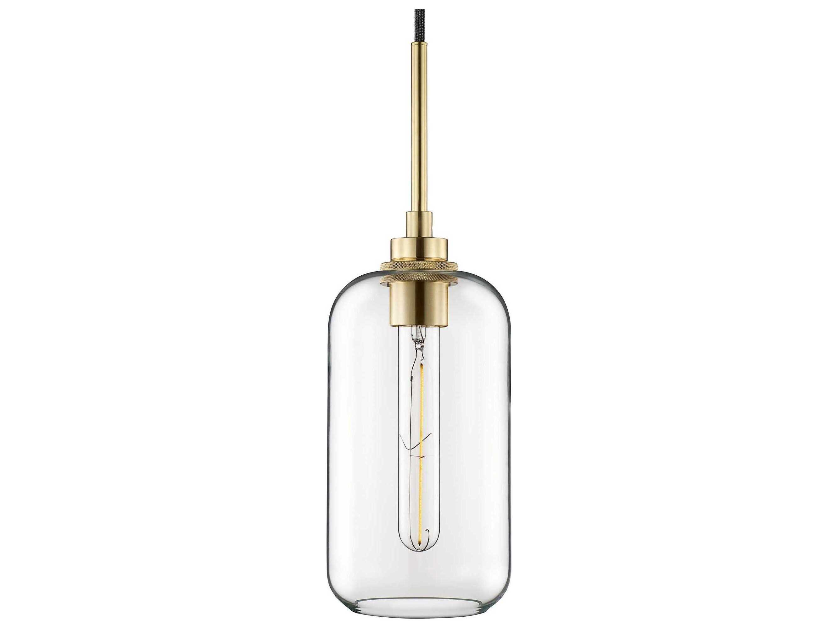 Niche Helio 1-Light Clear Cylinder Mini Pendant
