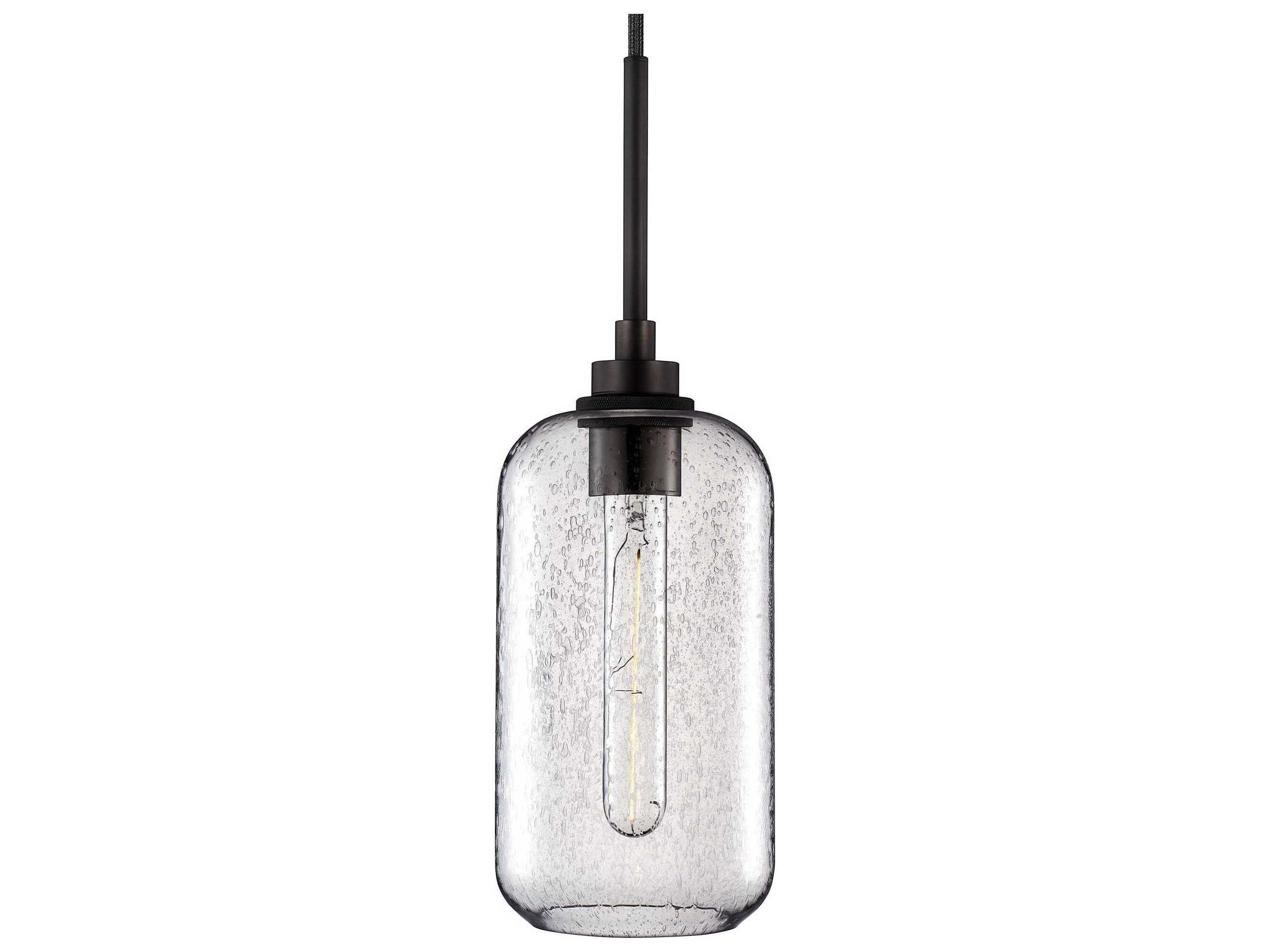 Niche Helio 1-Light Effervescent Gray Cylinder Mini Pendant