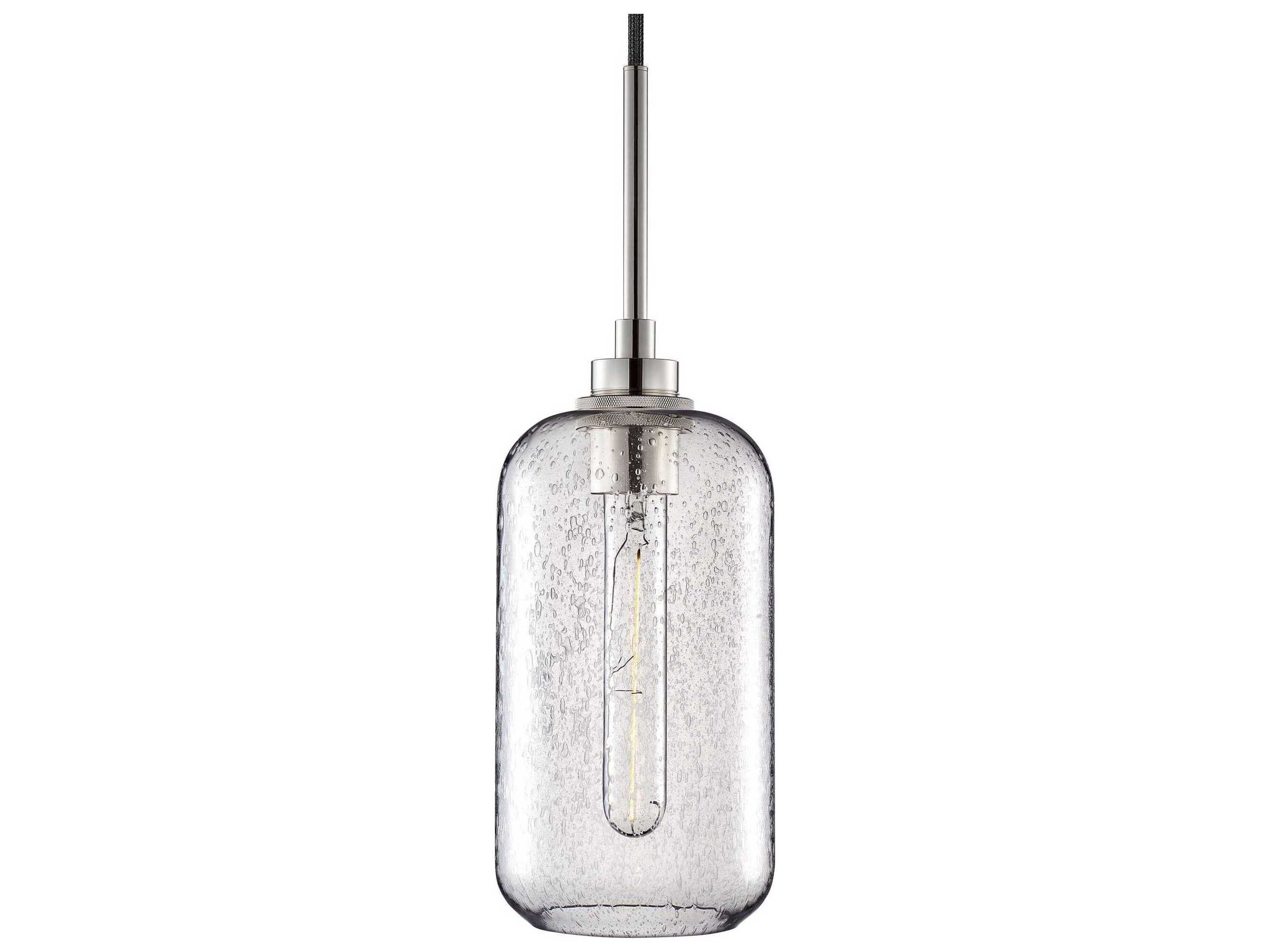Niche Helio 1-Light Effervescent Gray Cylinder Mini Pendant
