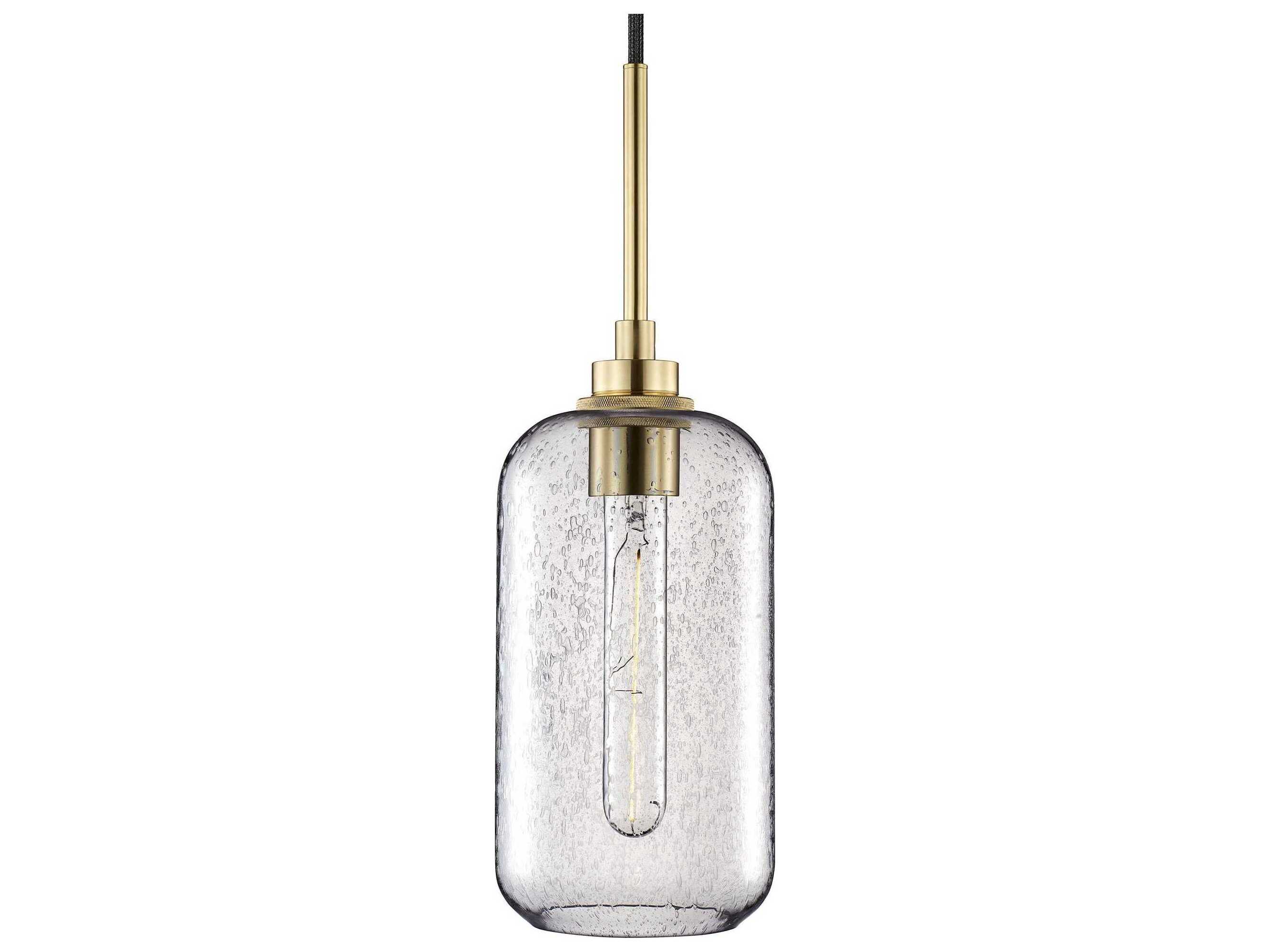 Niche Helio 1-Light Effervescent Gray Cylinder Mini Pendant