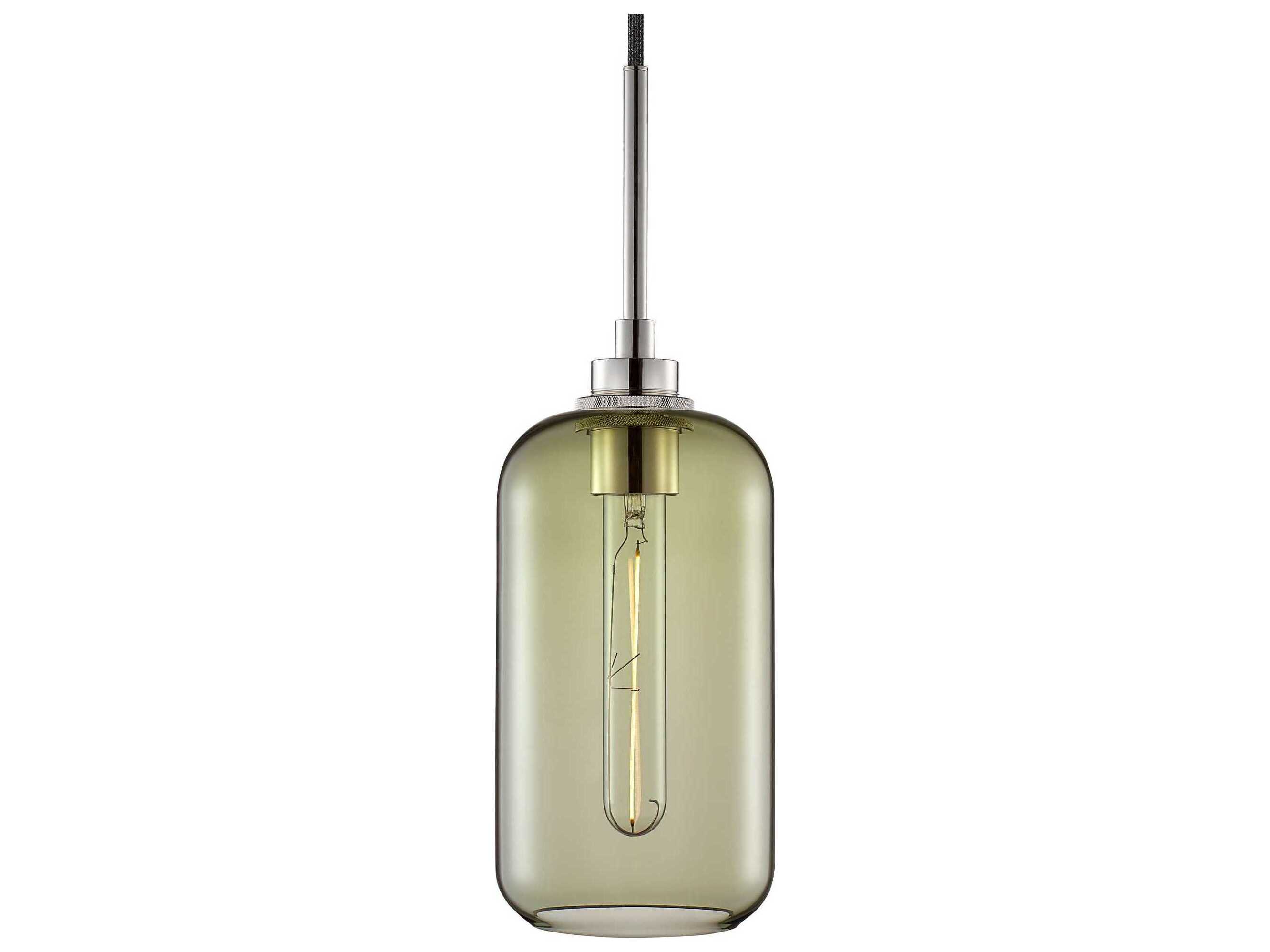 Niche Helio 1-Light Moss Green Cylinder Mini Pendant