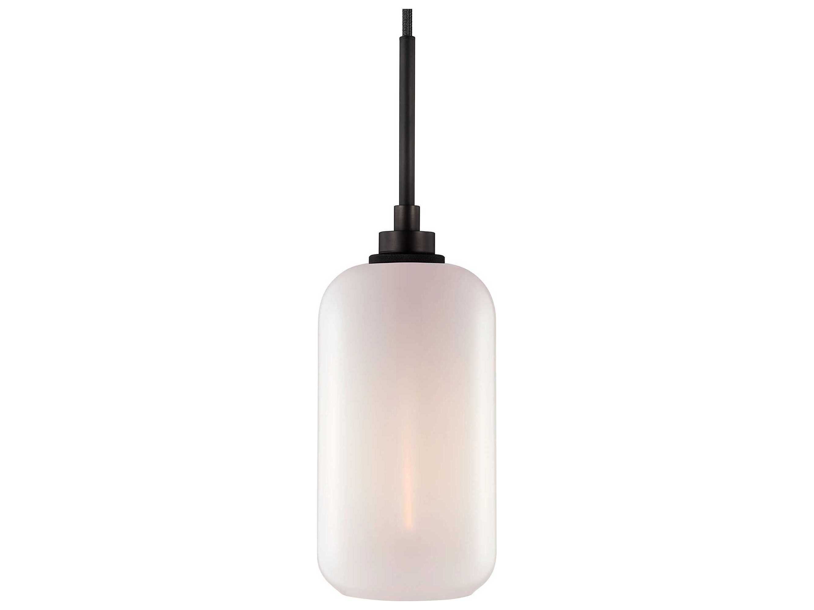 Niche Helio 1-Light Opaline White Cylinder Mini Pendant