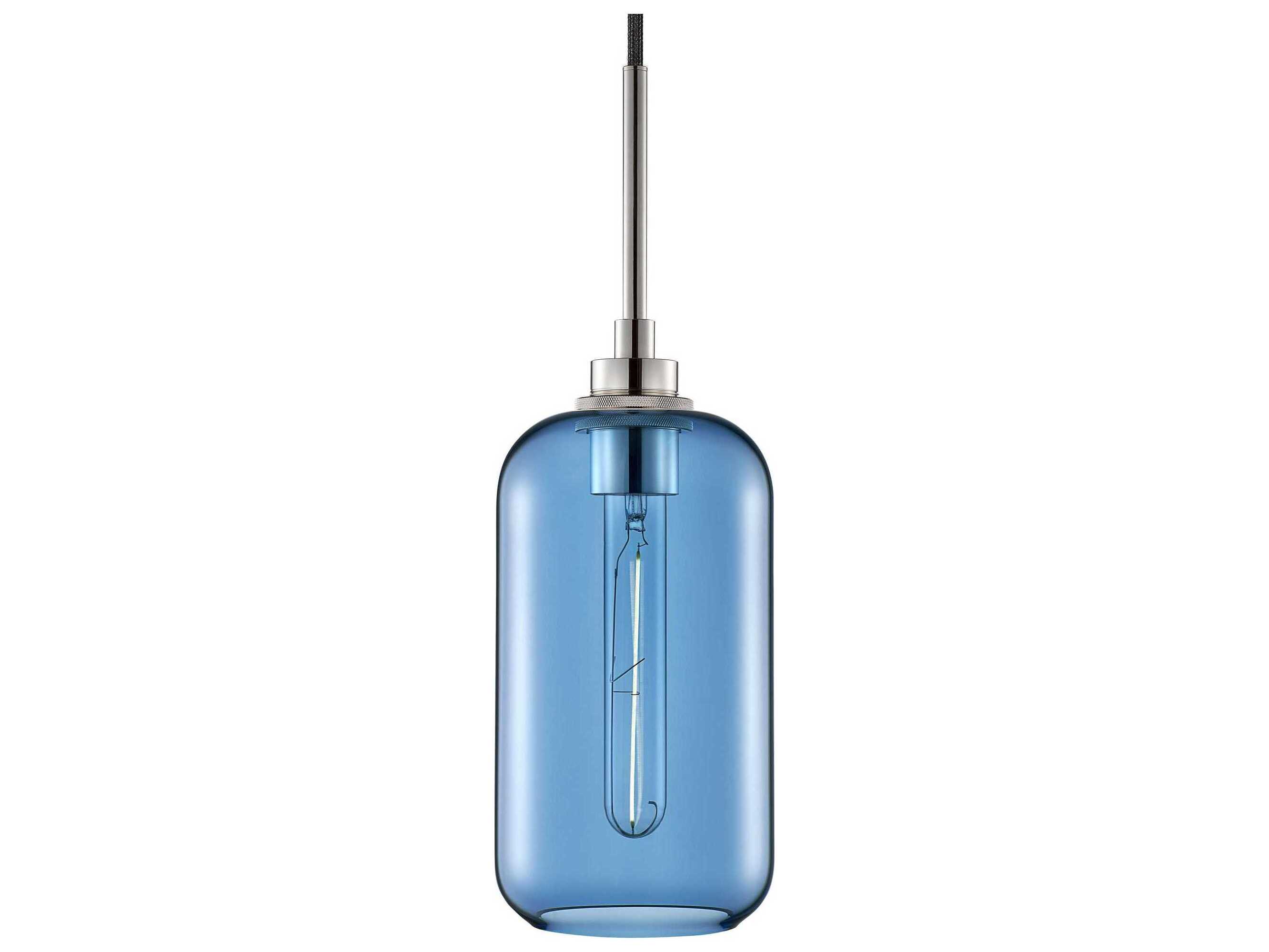 Niche Helio 1-Light Sapphire Blue Cylinder Mini Pendant