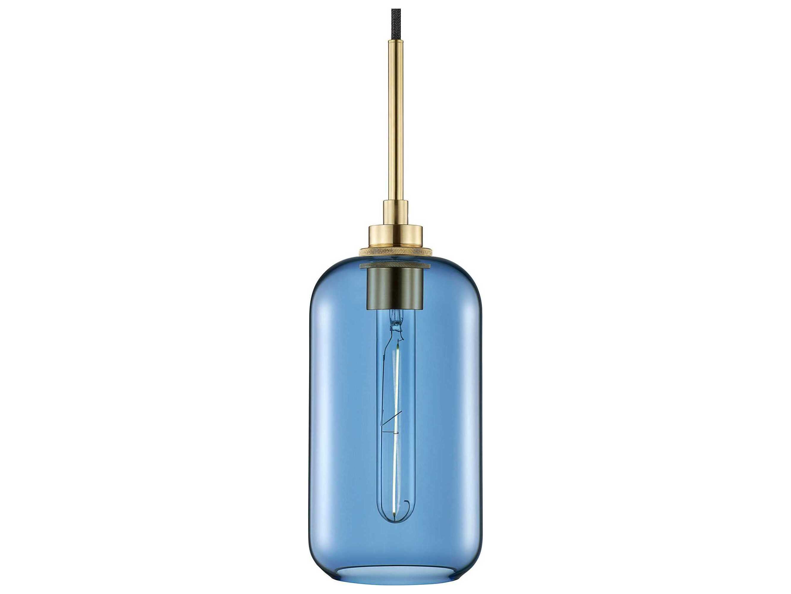 Niche Helio 1-Light Sapphire Blue Cylinder Mini Pendant