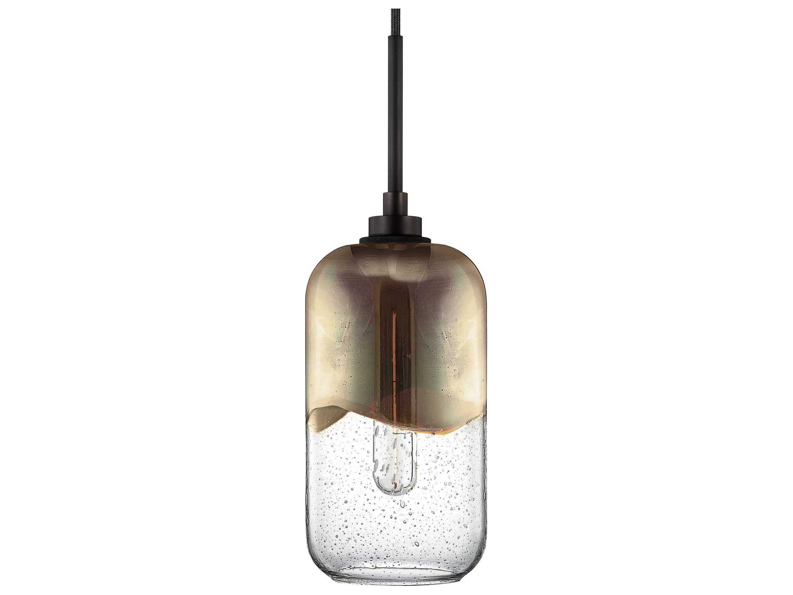 Niche Mercurio 1-Light Mercury Effervescent Silver Cylinder Mini Pendant