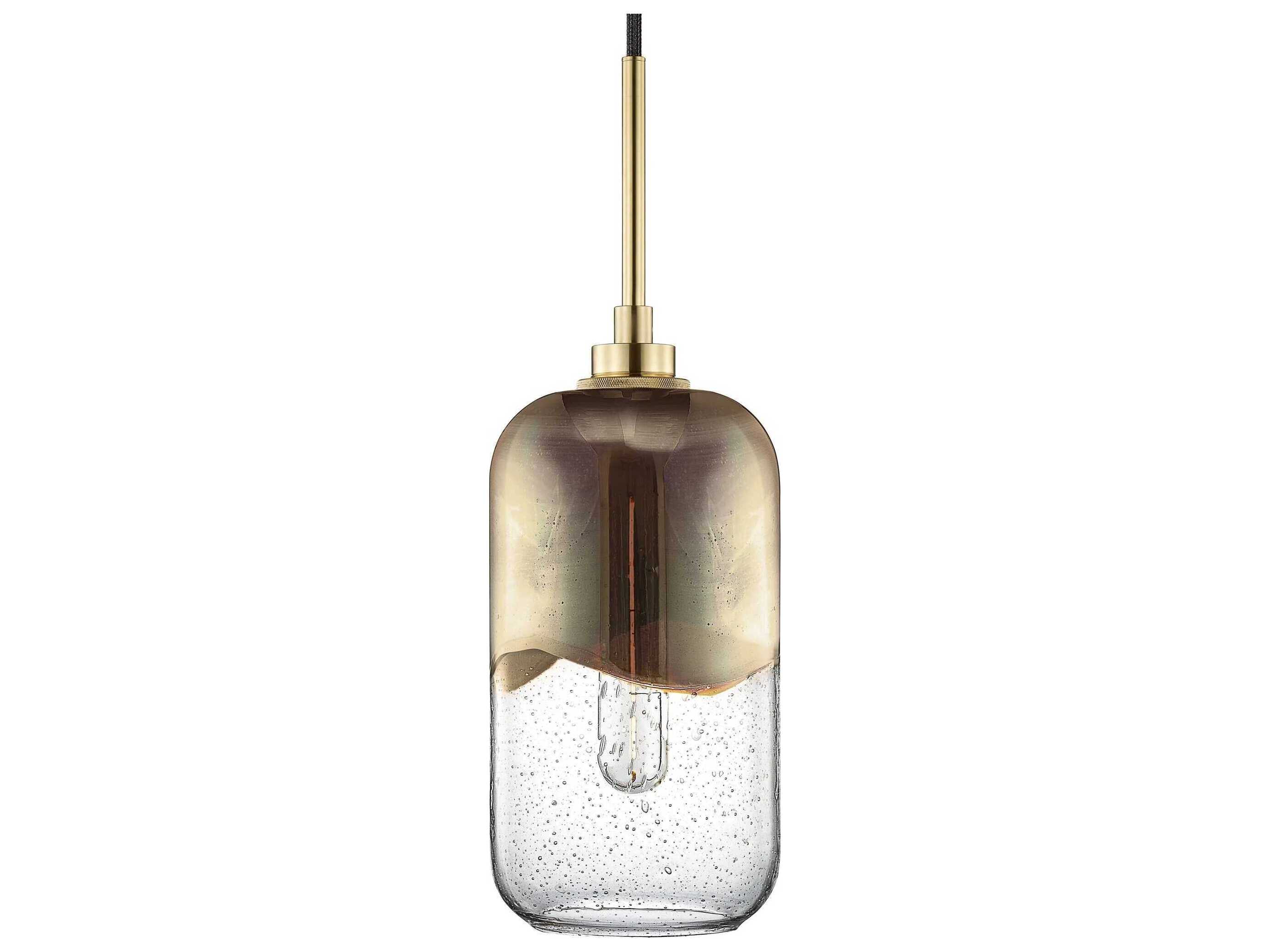 Niche Mercurio 1-Light Mercury Effervescent Silver Cylinder Mini Pendant