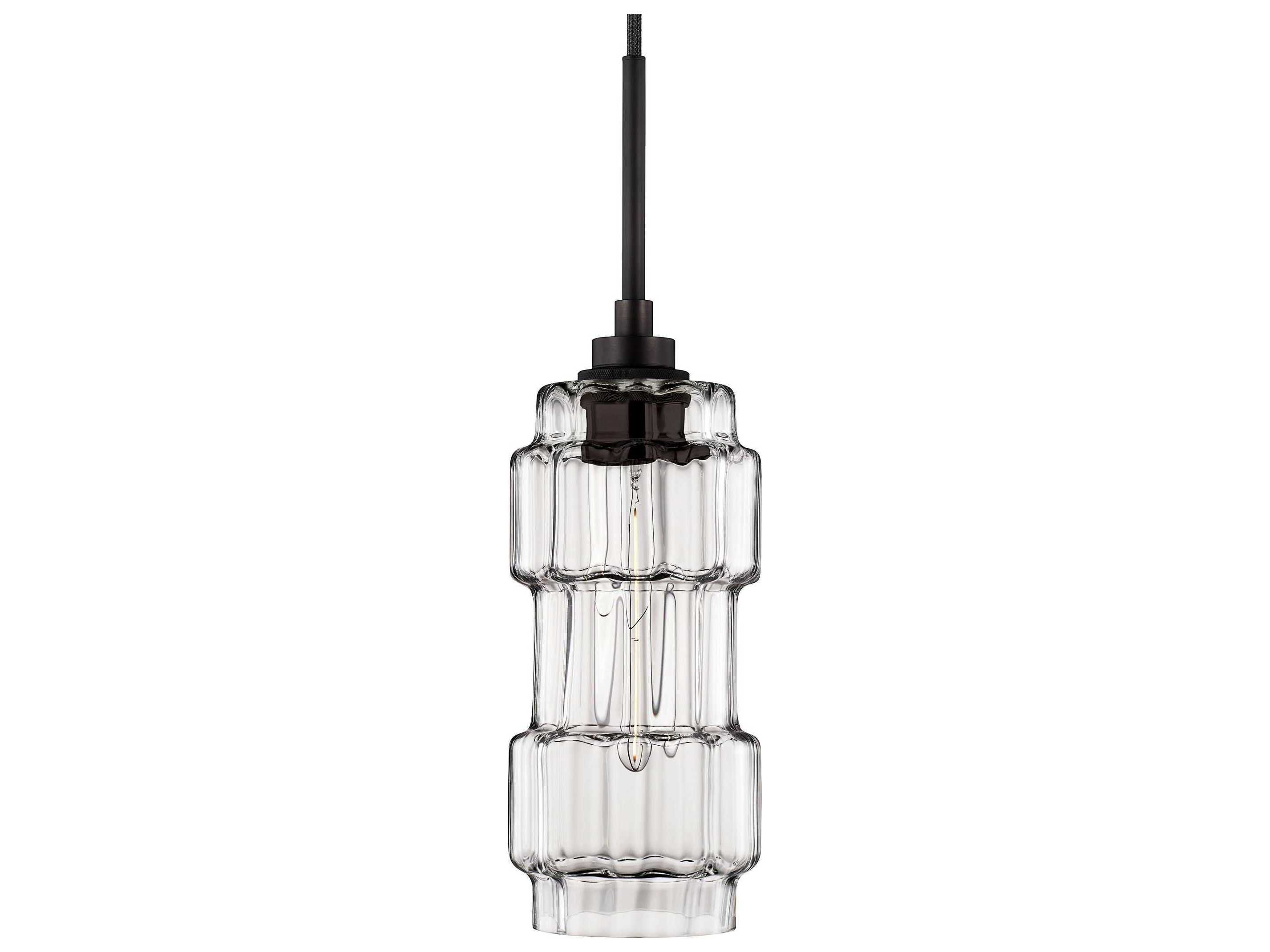 Niche Muralla 1-Light Clear Optique Cylinder Mini Pendant