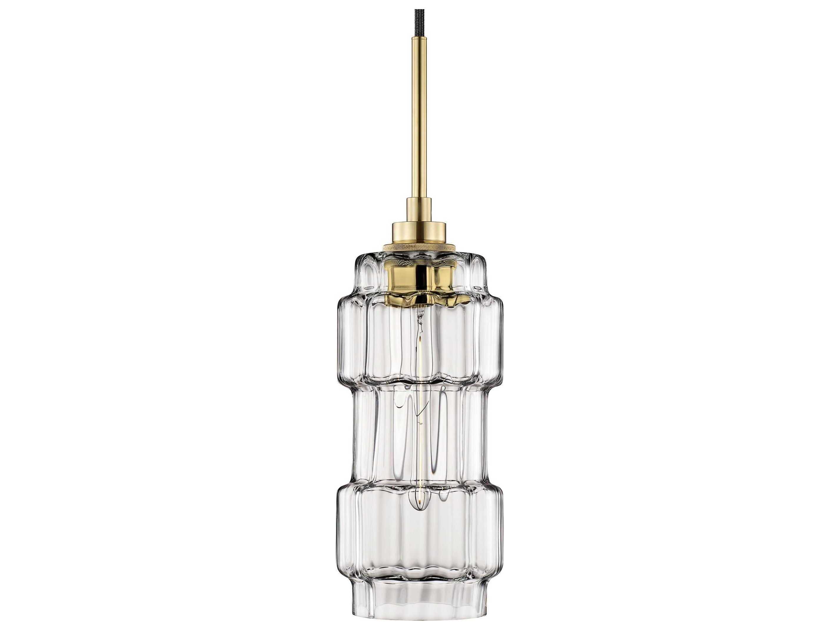 Niche Muralla 1-Light Clear Optique Cylinder Mini Pendant
