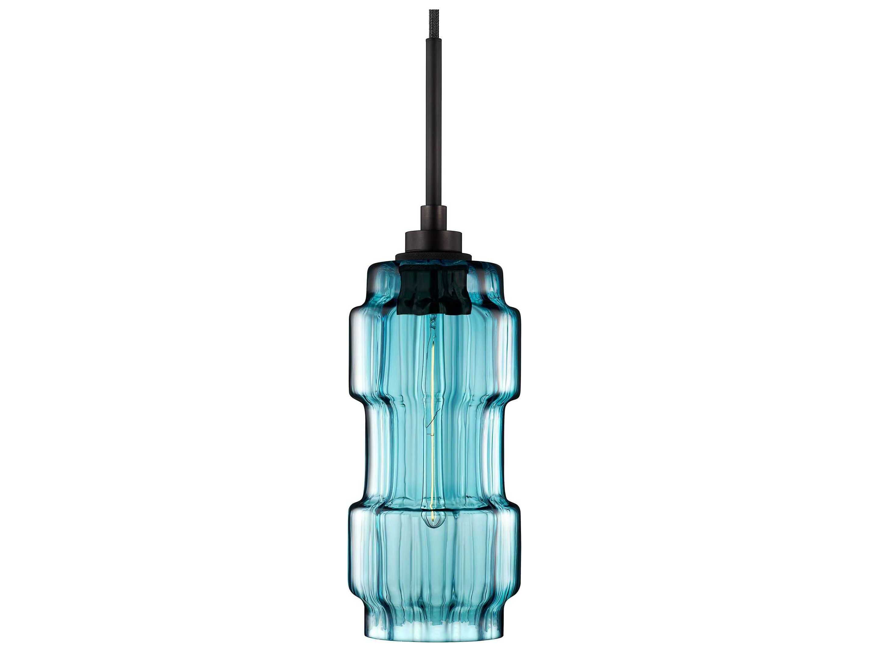 Niche Muralla 1-Light Condesa Optique Blue Cylinder Mini Pendant