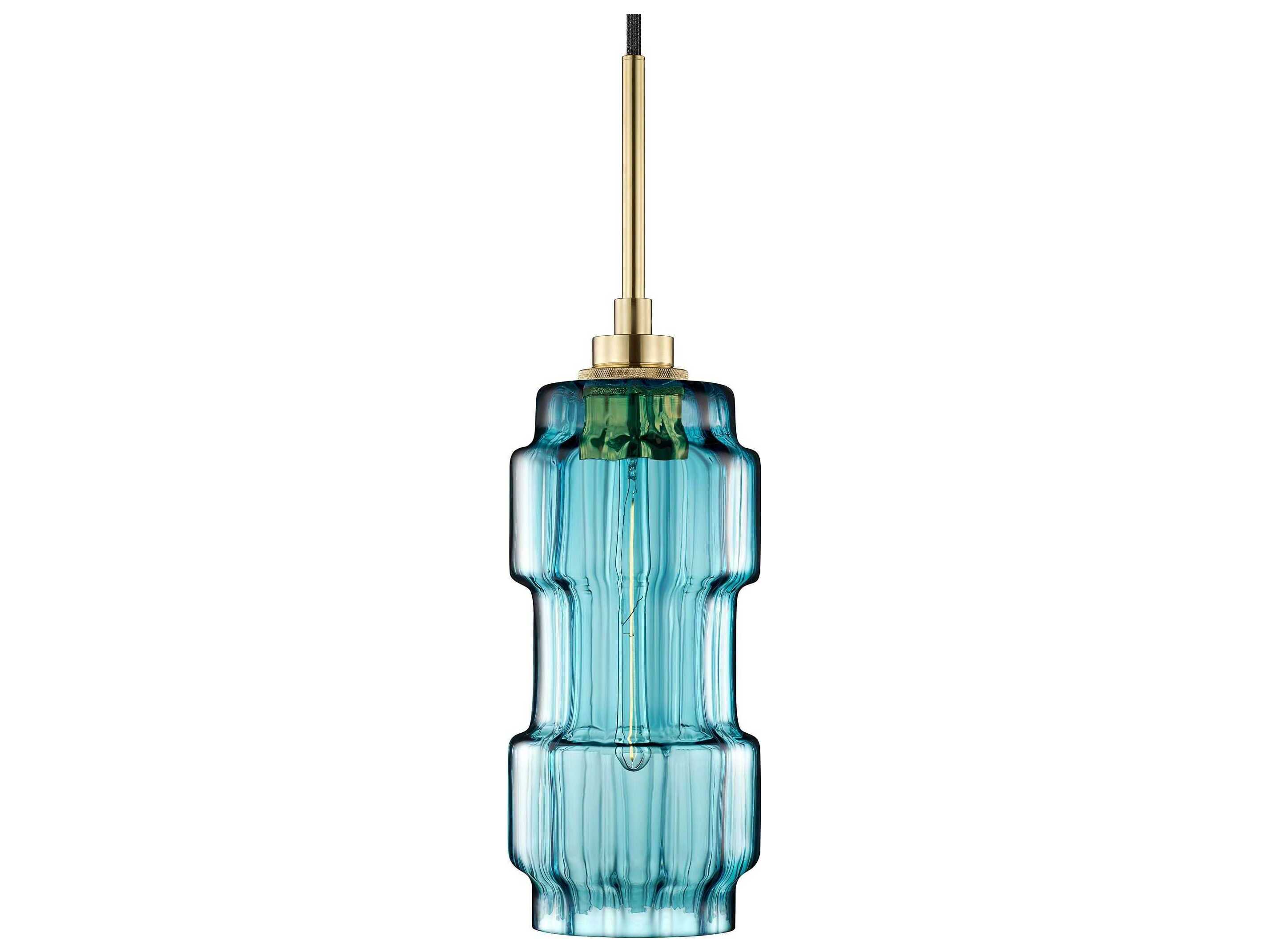 Niche Muralla 1-Light Condesa Optique Blue Cylinder Mini Pendant