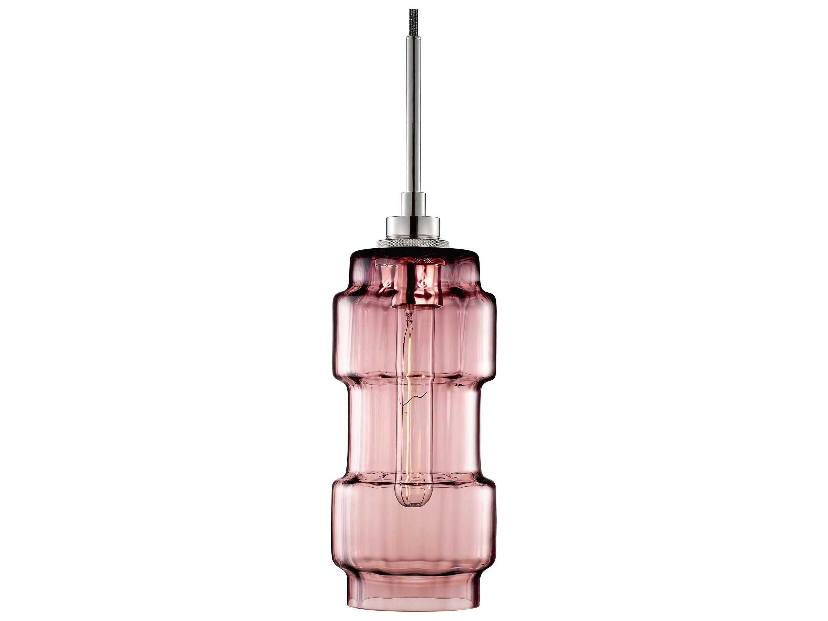 Niche Muralla 1-Light Fig Optique Pink Cylinder Mini Pendant