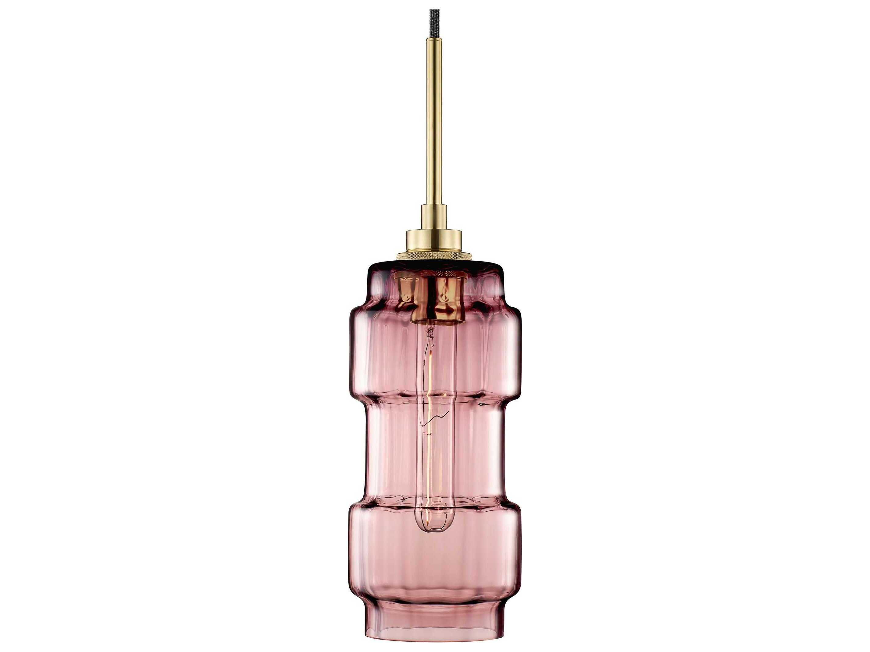 Niche Muralla 1-Light Fig Optique Pink Cylinder Mini Pendant