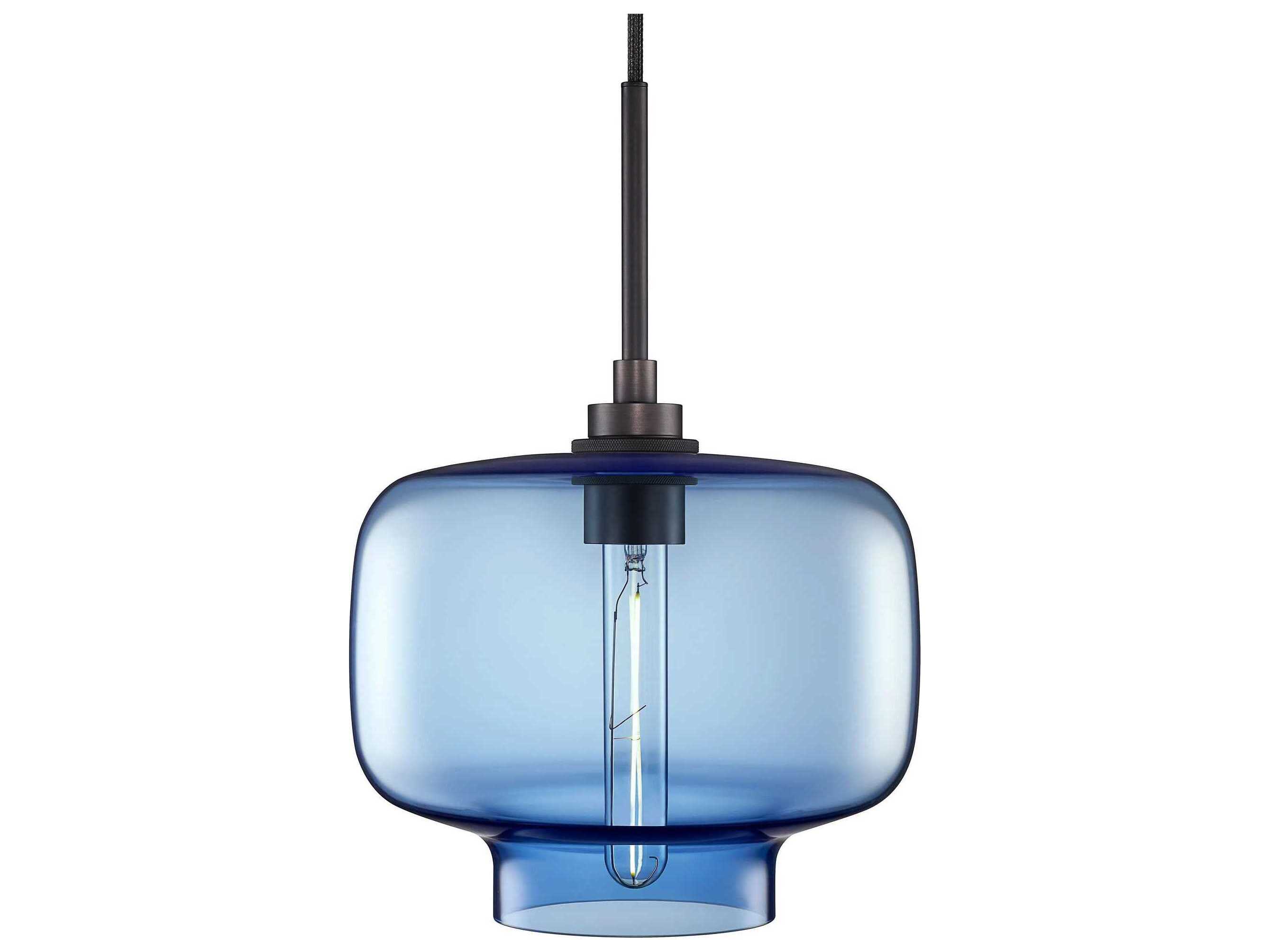 Niche Silica Oculo 1-Light Sapphire Blue Mini Pendant