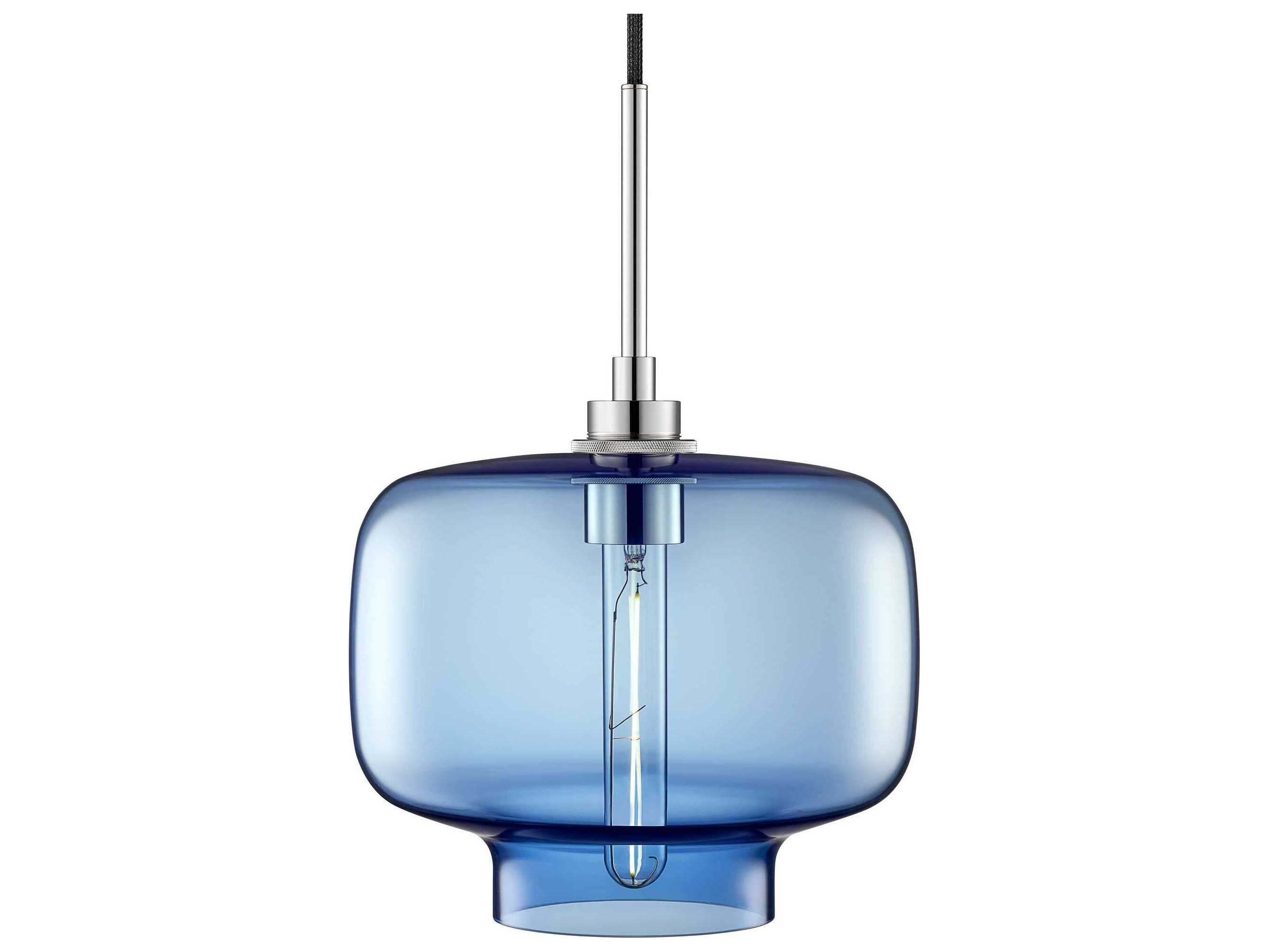 Niche Silica Oculo 1-Light Sapphire Blue Mini Pendant